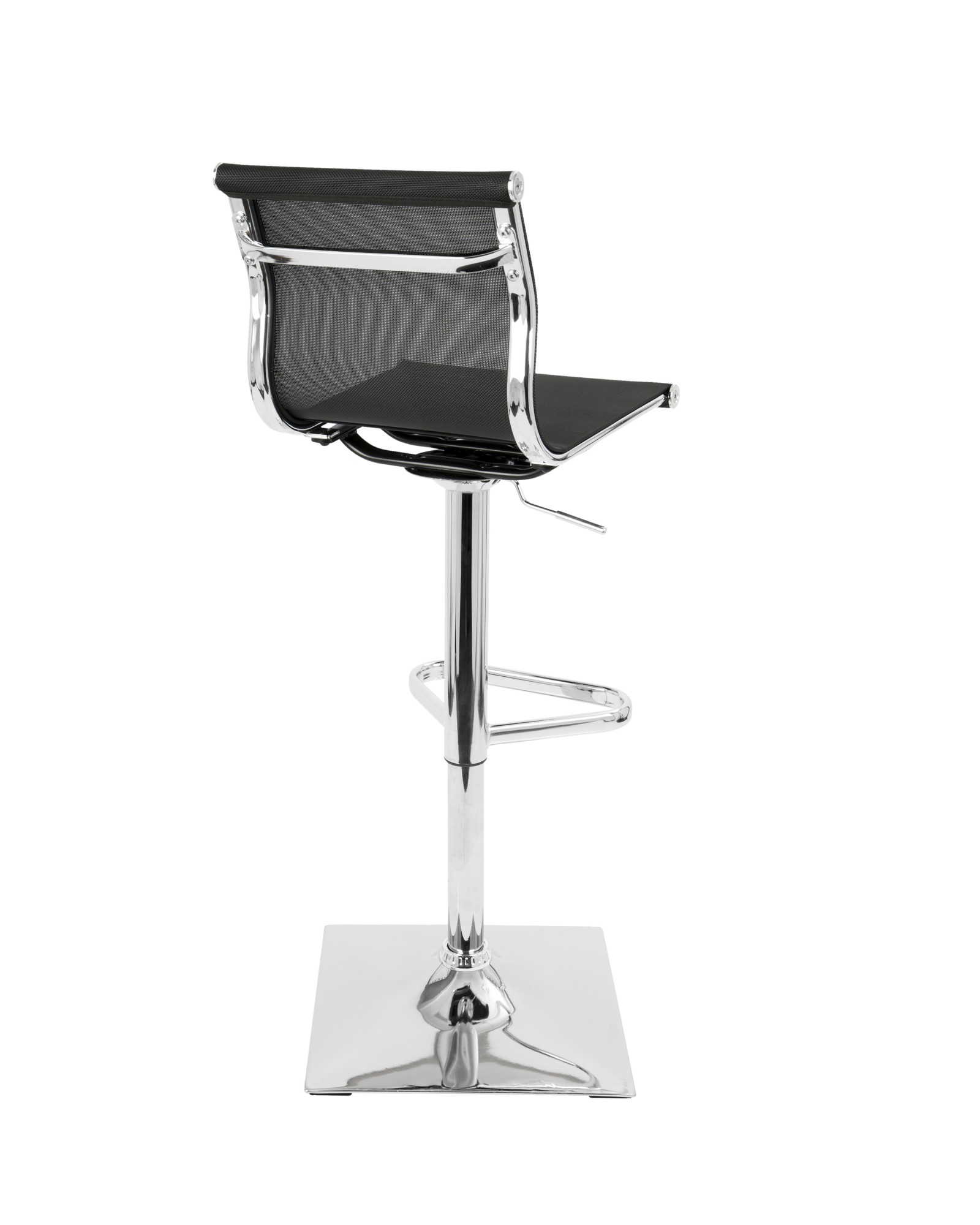 Mirage Contemporary Adjustable Barstool with Swivel in Black