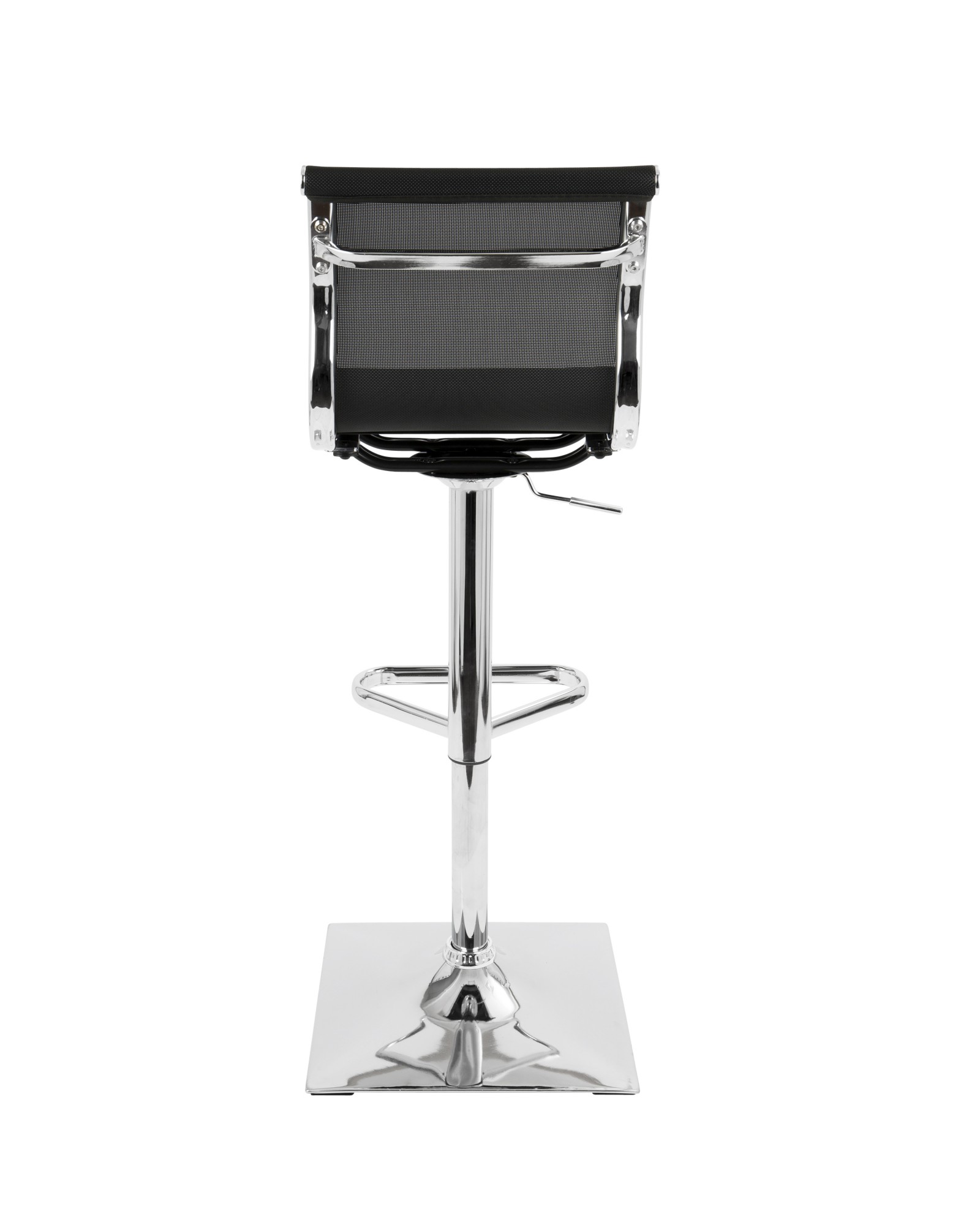 Mirage Contemporary Adjustable Barstool with Swivel in Black