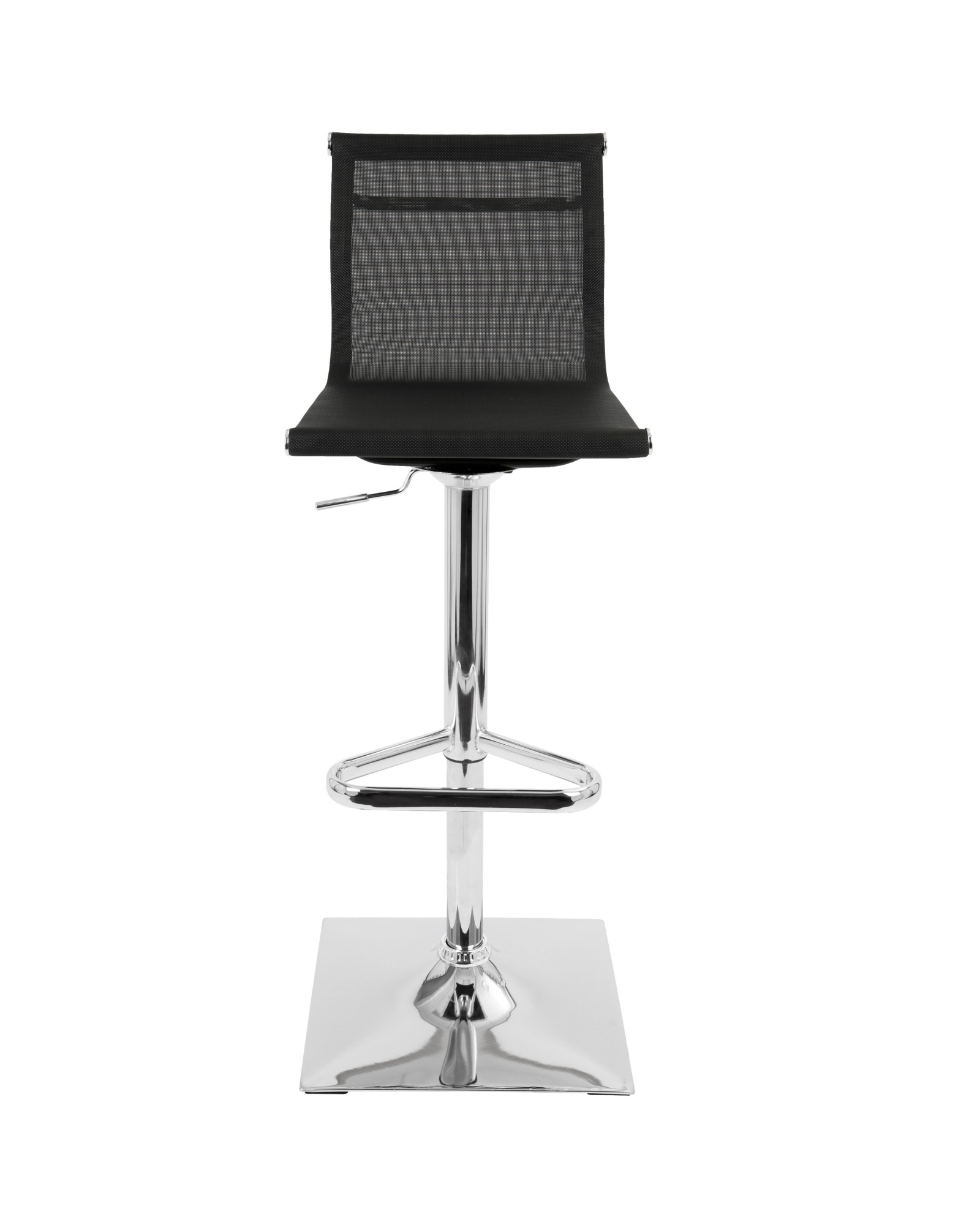 Mirage Contemporary Adjustable Barstool with Swivel in Black