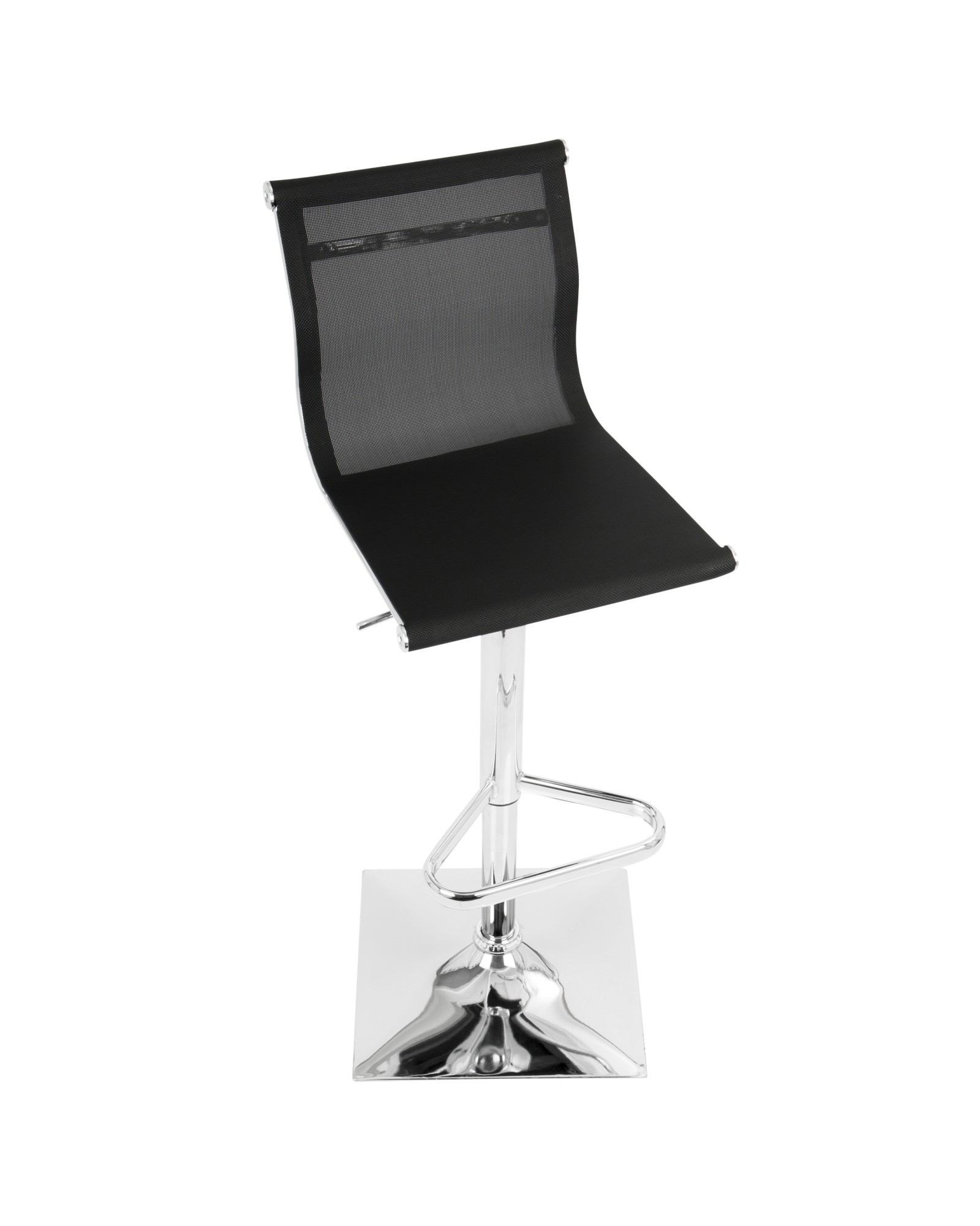Mirage Contemporary Adjustable Barstool with Swivel in Black