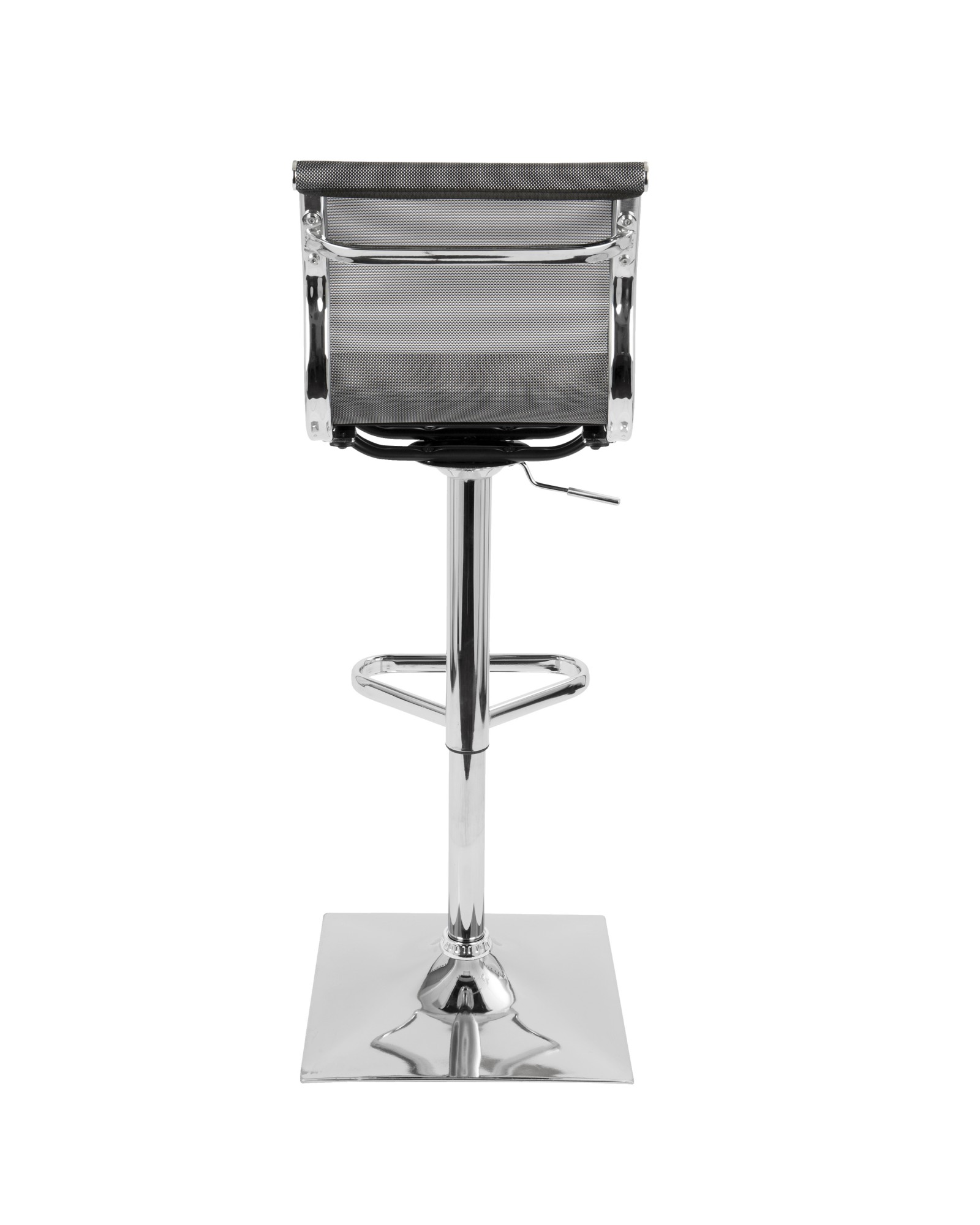 Mirage Contemporary Adjustable Barstool with Swivel in Silver