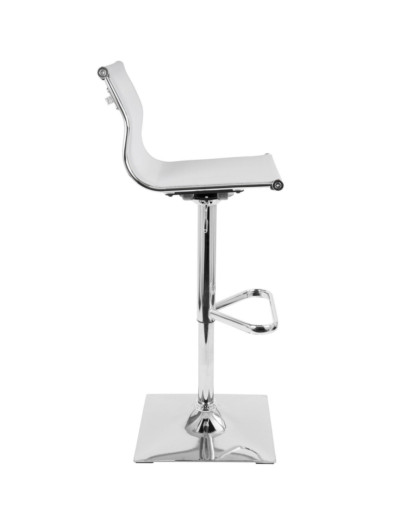 Mirage Contemporary Adjustable Barstool with Swivel in White