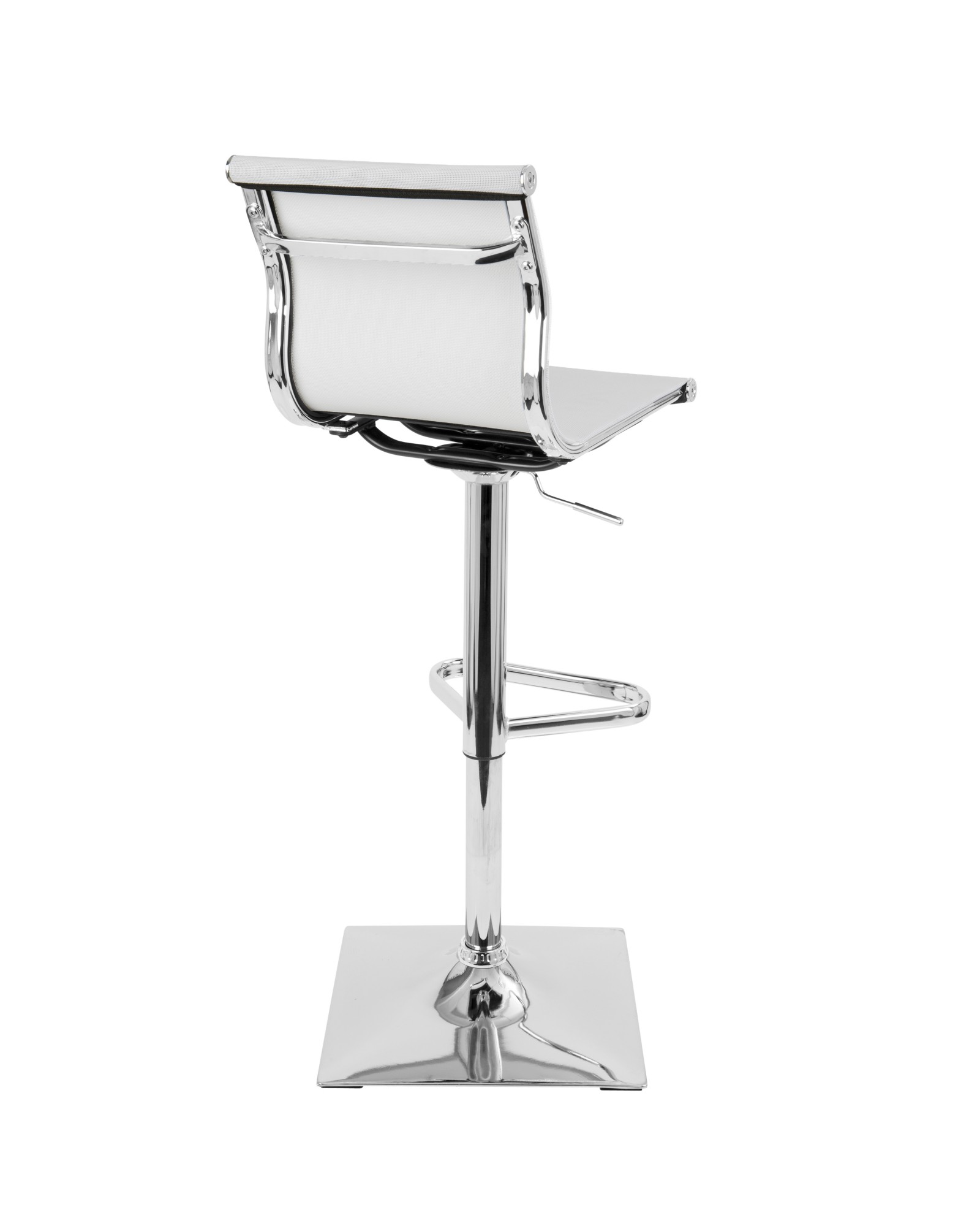 Mirage Contemporary Adjustable Barstool with Swivel in White