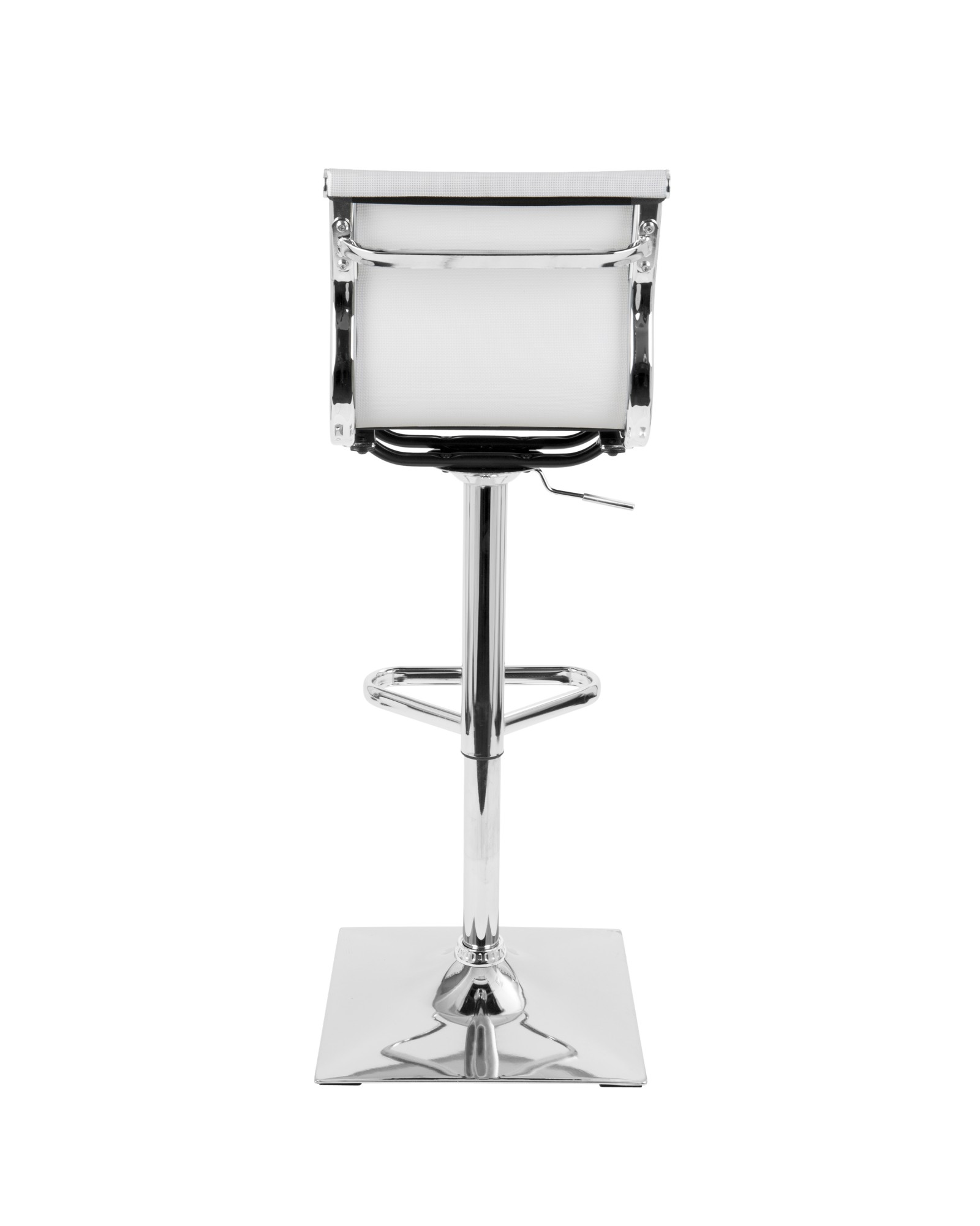 Mirage Contemporary Adjustable Barstool with Swivel in White