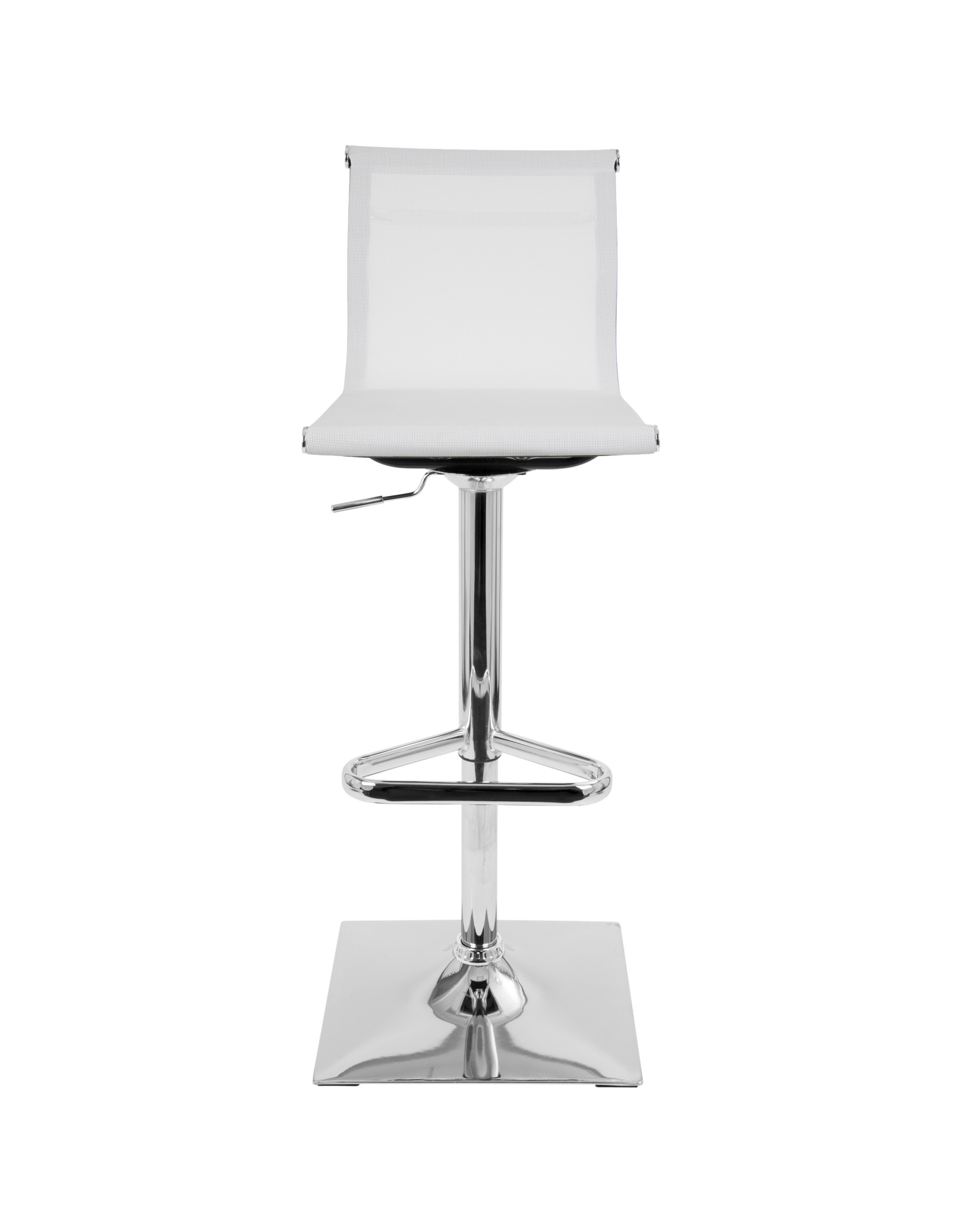 Mirage Contemporary Adjustable Barstool with Swivel in White