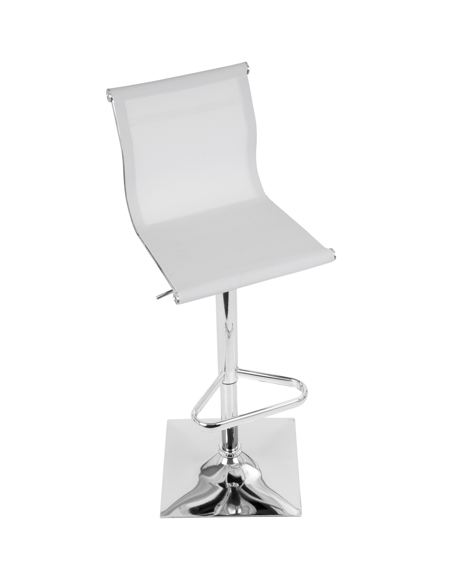 Mirage Contemporary Adjustable Barstool with Swivel in White