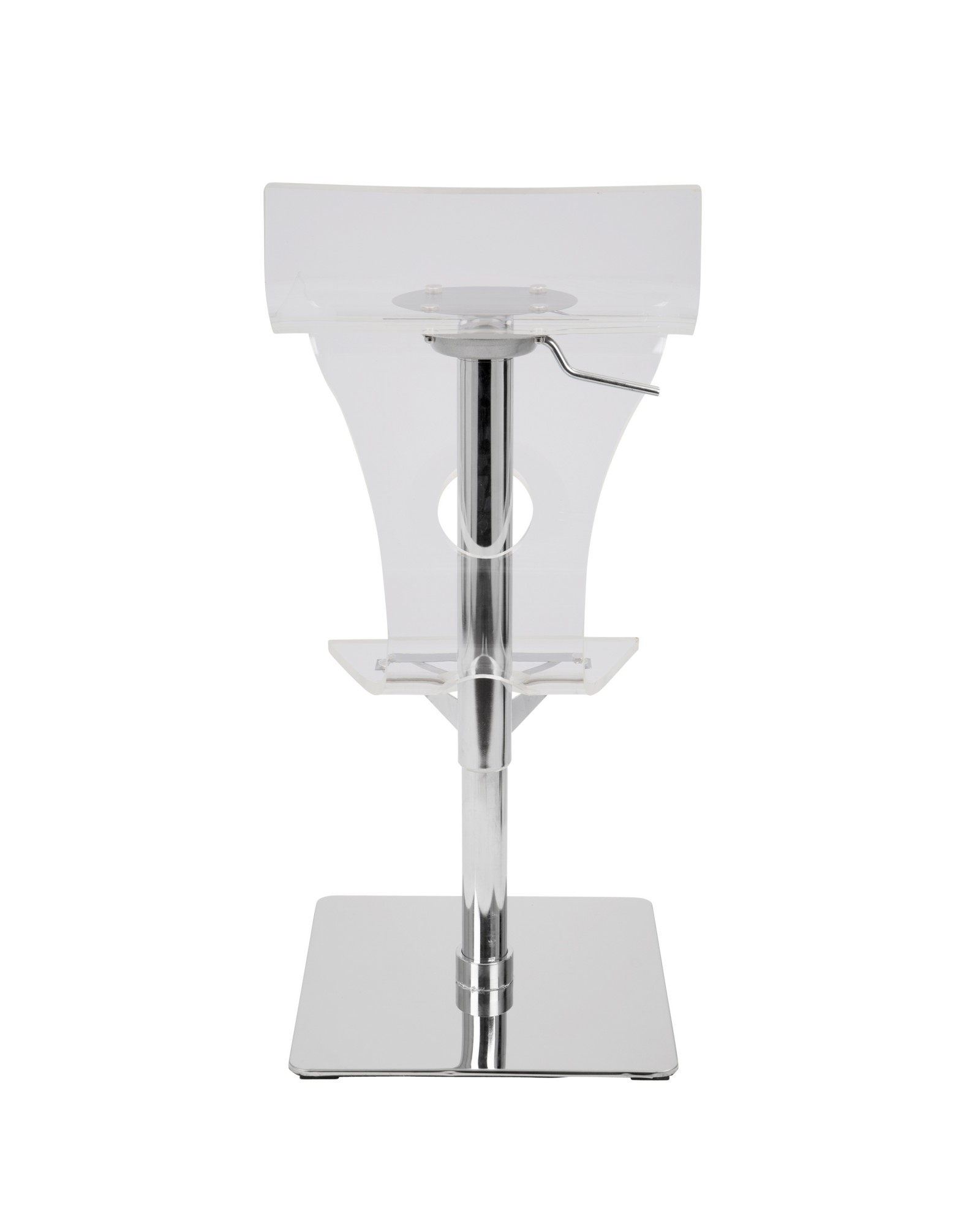 Viva Contemporary Adjustable Barstool with Swivel in Clear Acrylic