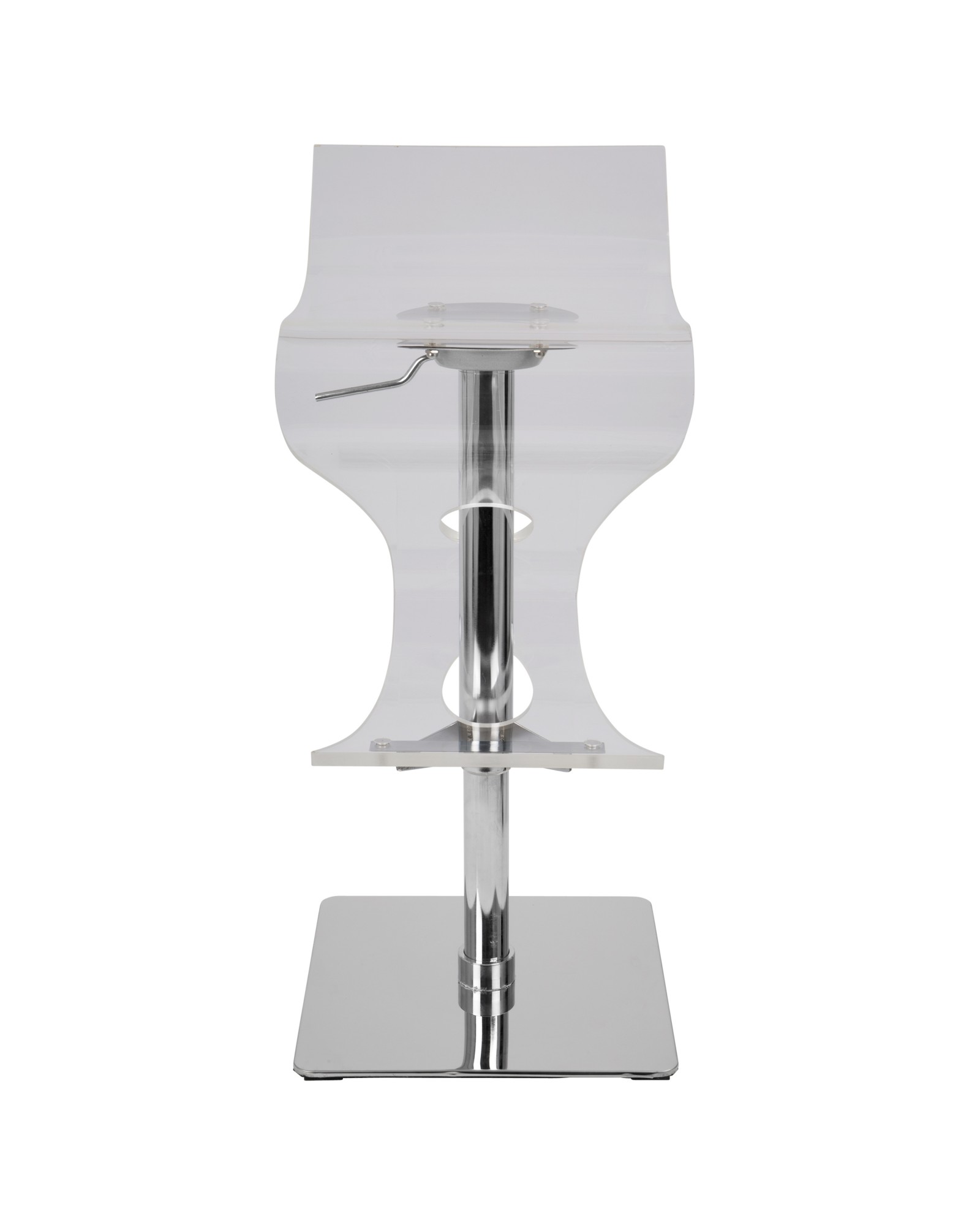 Viva Contemporary Adjustable Barstool with Swivel in Clear Acrylic