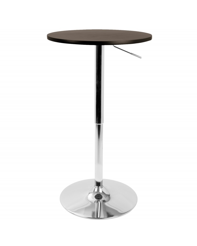 Adjustable Contemporary Bar Table in Brown