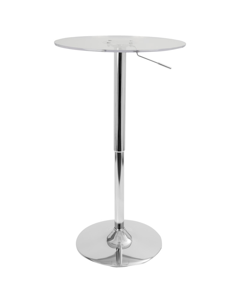 Clear Adjustable Contemporary Bar Table