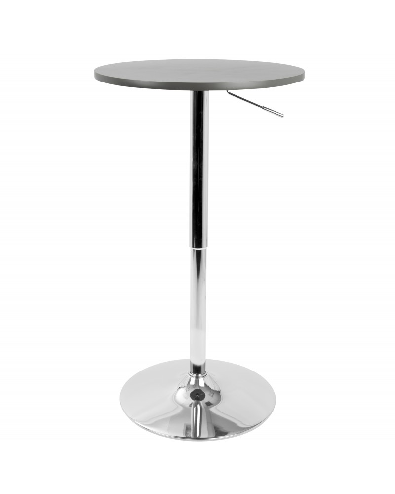 Adjustable Contemporary Bar Table in Grey