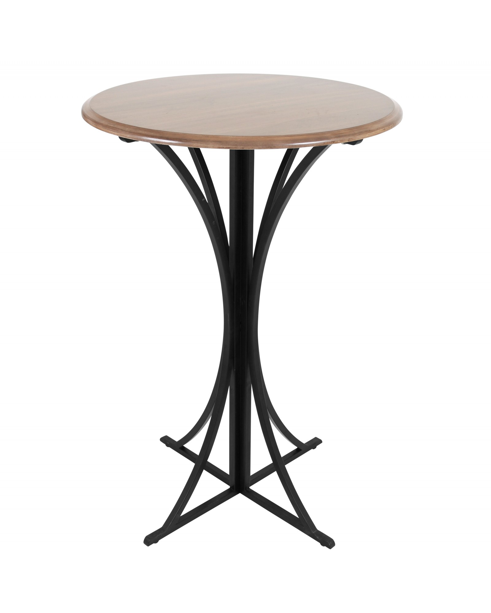 Boro Contemporary Bar Table in Walnut and Black