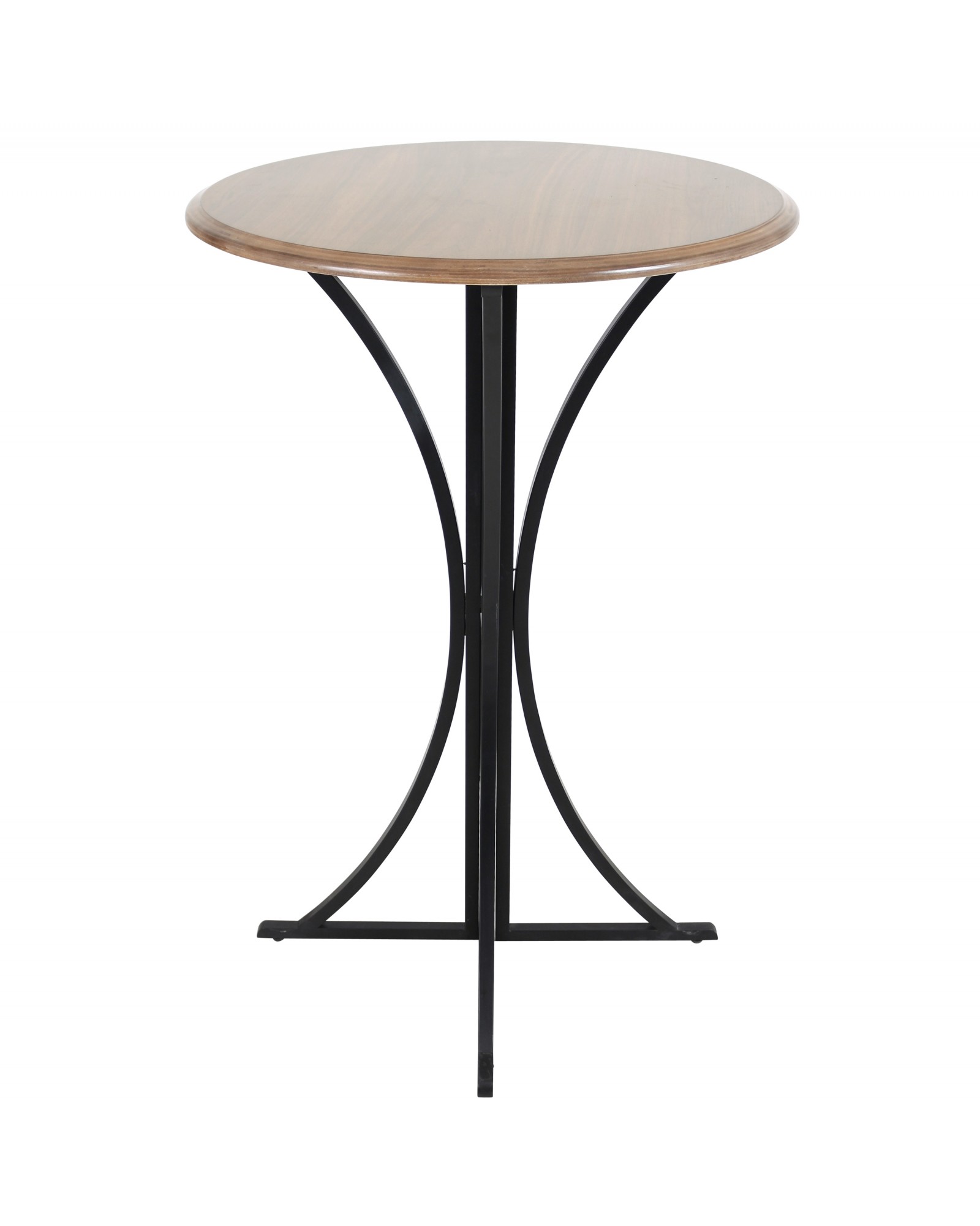 Boro Contemporary Bar Table in Walnut and Black