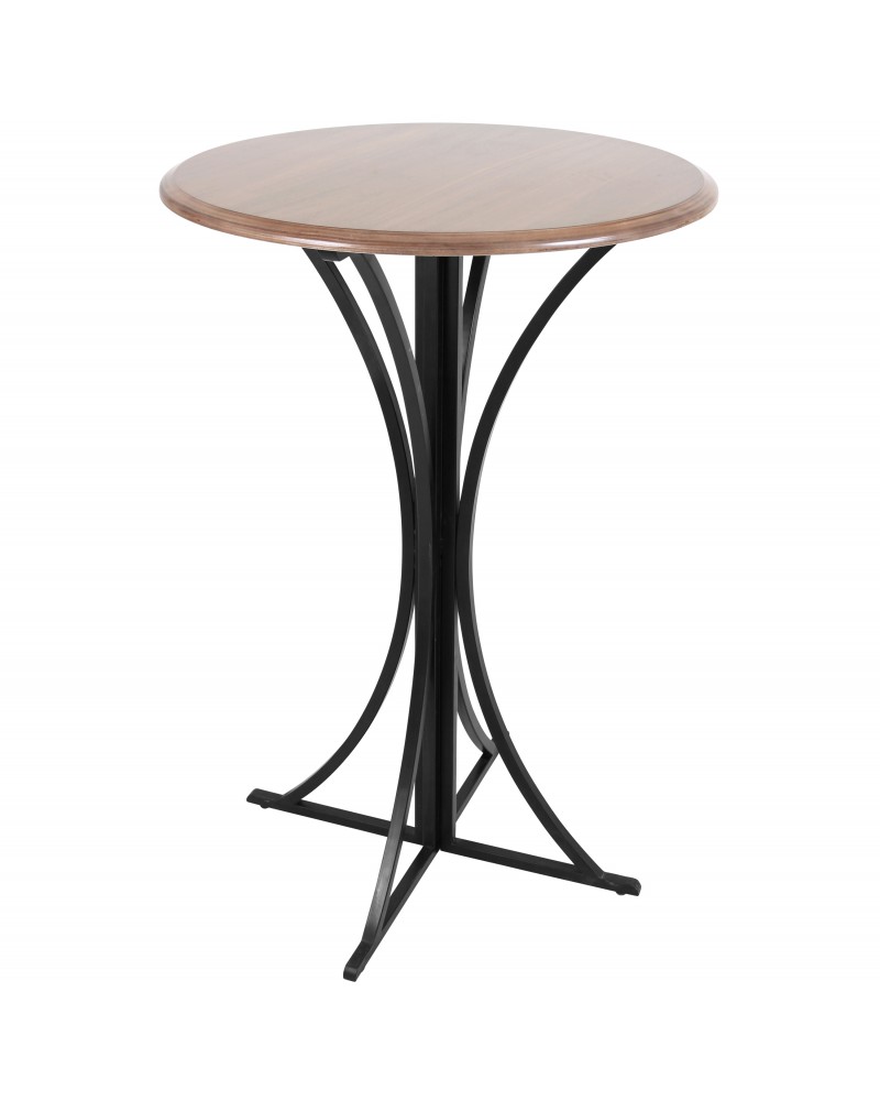 Boro Contemporary Bar Table in Walnut and Black