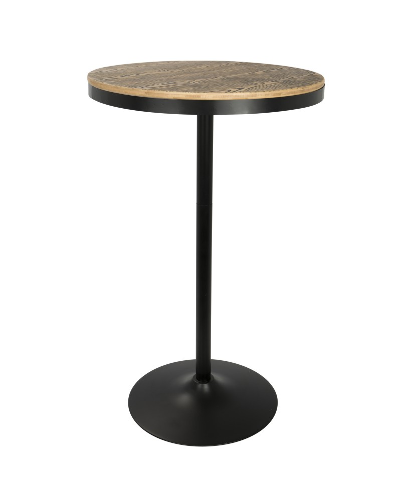 Dakota Industrial Adjustable Bar / Dinette Table in Black