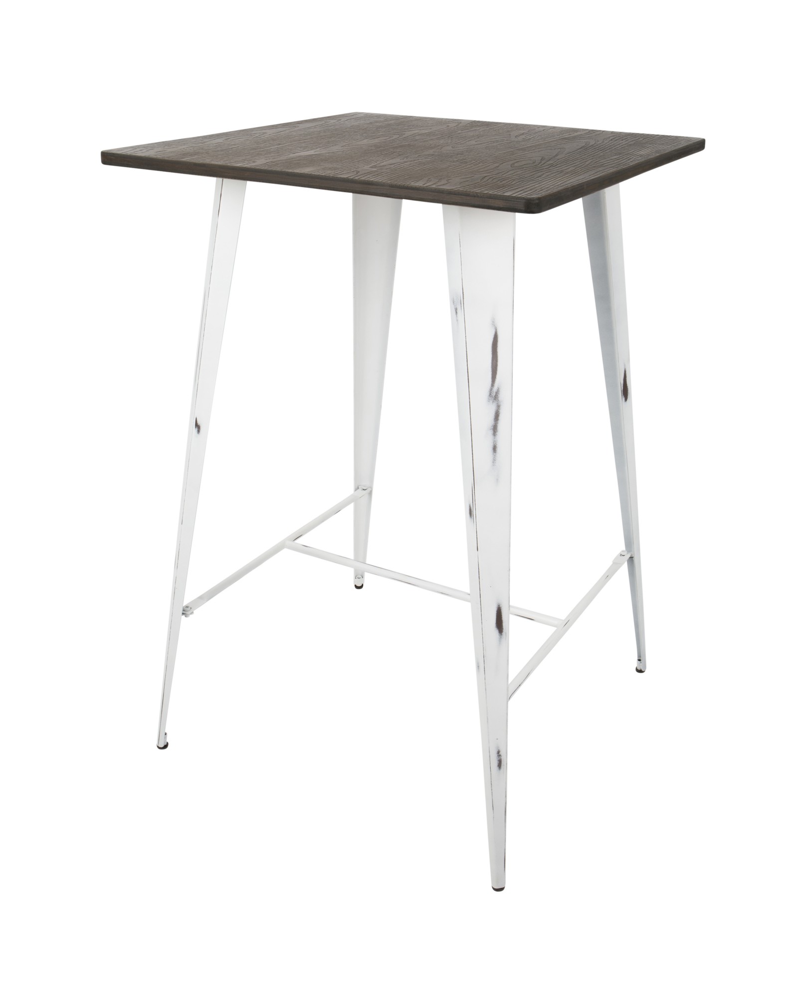 Oregon Industrial Table in Vintage White and Espresso LumiSource