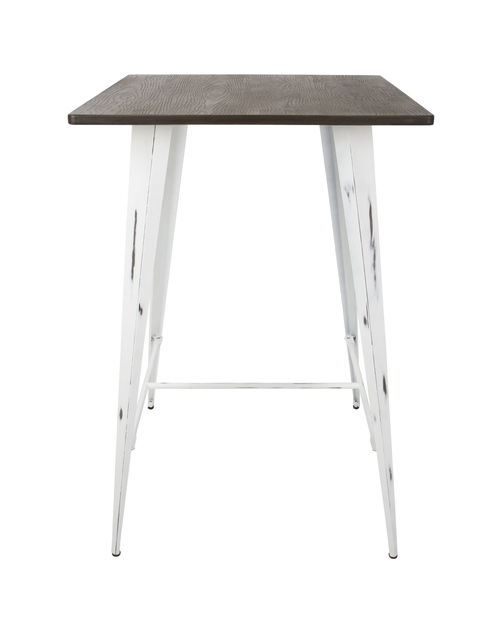 Oregon Industrial Table in Vintage White and Espresso LumiSource