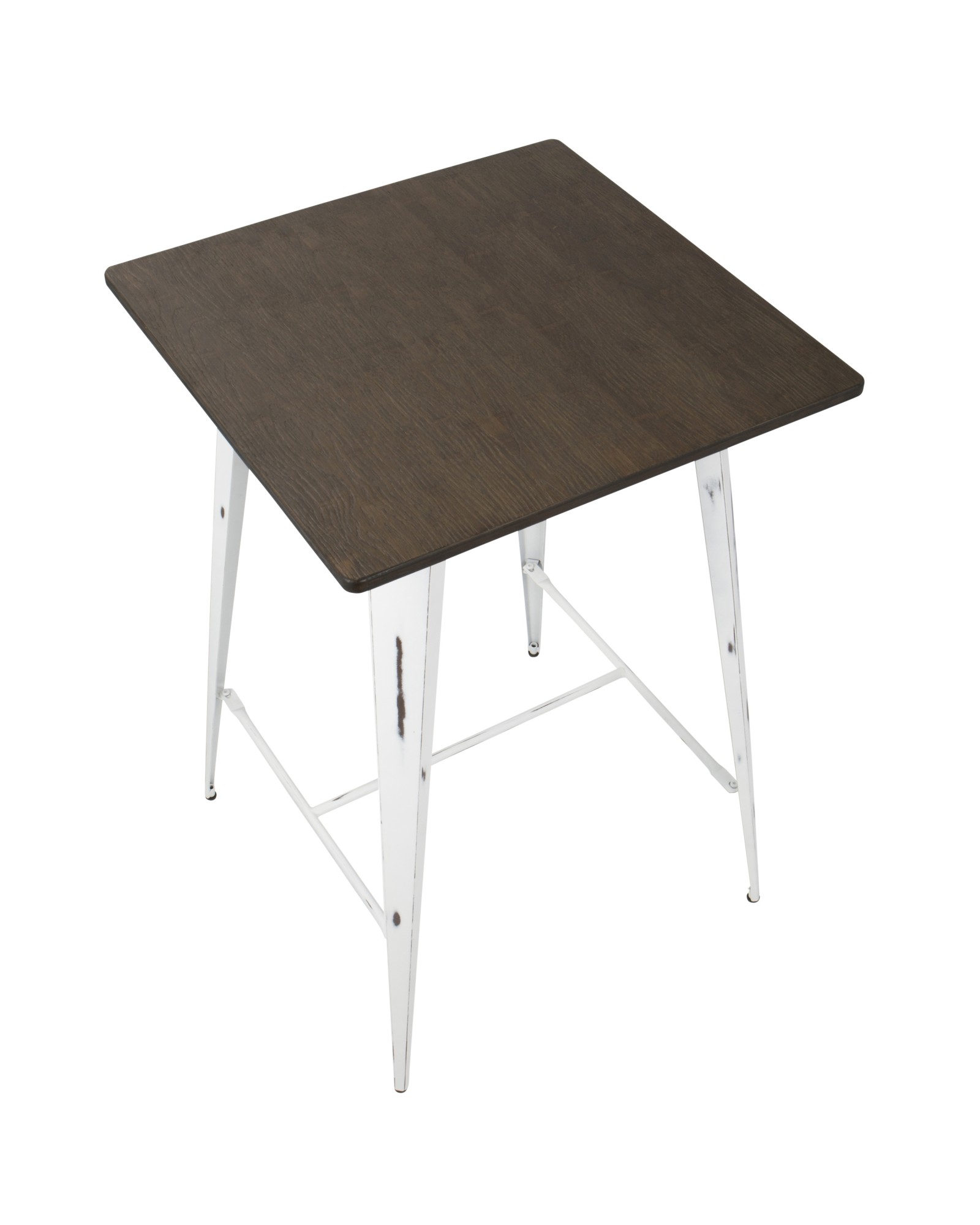 Oregon Industrial Table in Vintage White and Espresso LumiSource