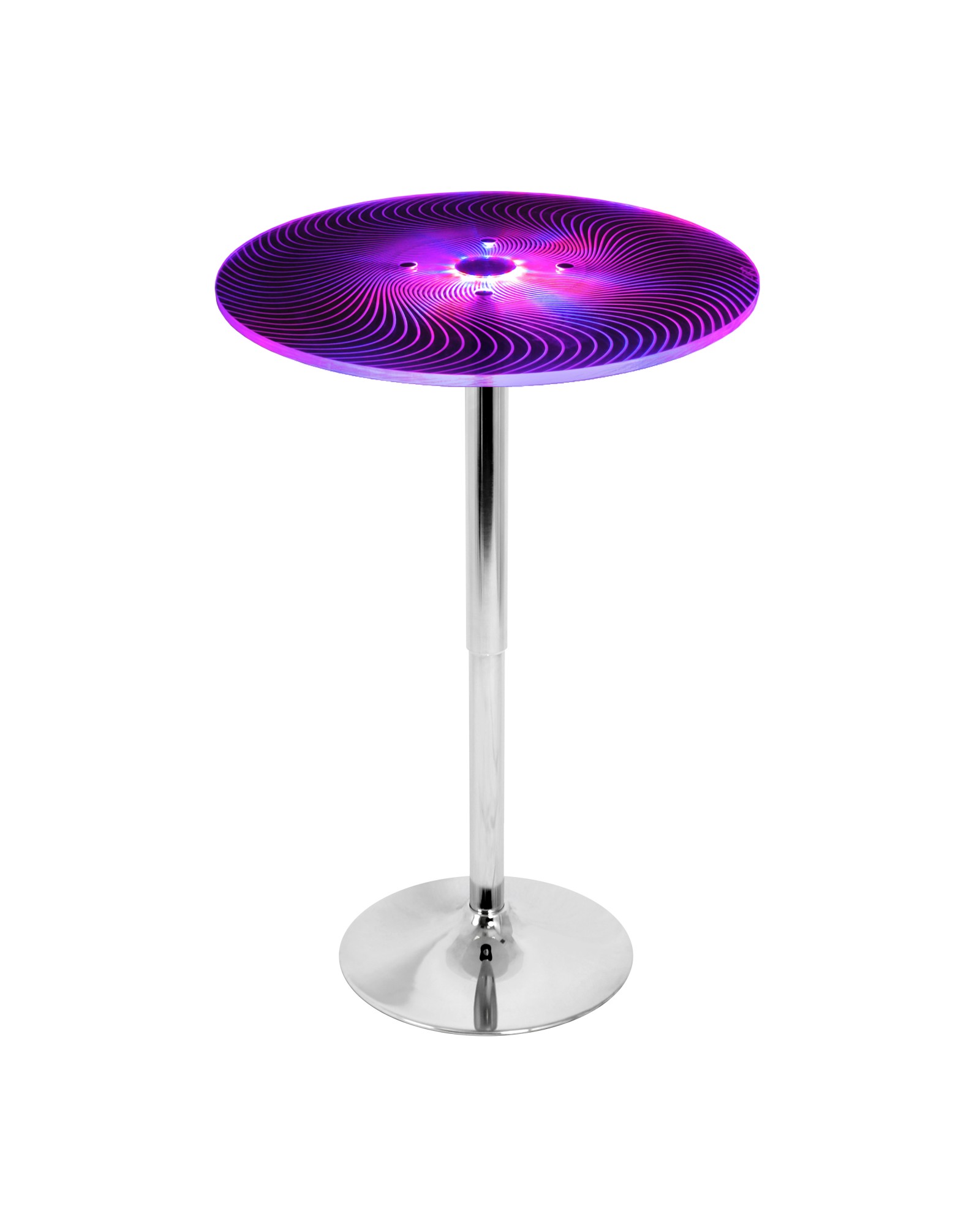 Spyra Contemporary Light Up Adjustable Bar Table