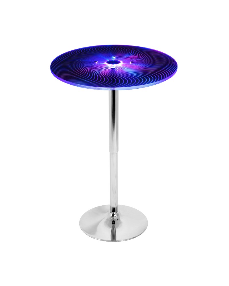 Spyra Contemporary Light Up Adjustable Bar Table