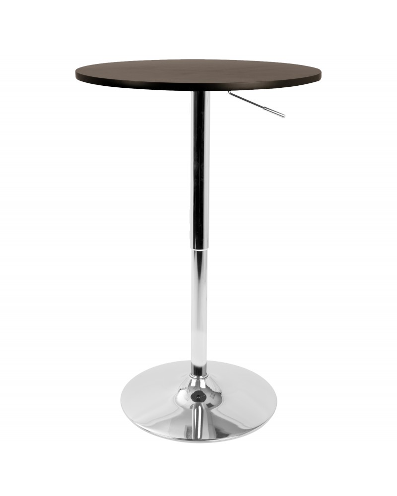 Elia Contemporary Adjustable Bar Table in Brown