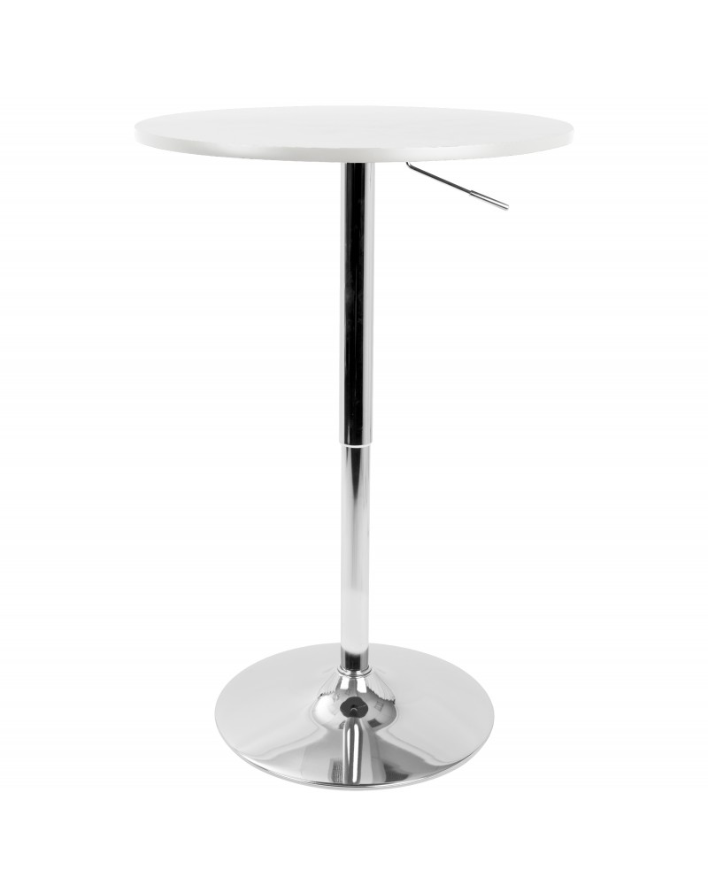 Elia Contemporary Adjustable Bar Table in White