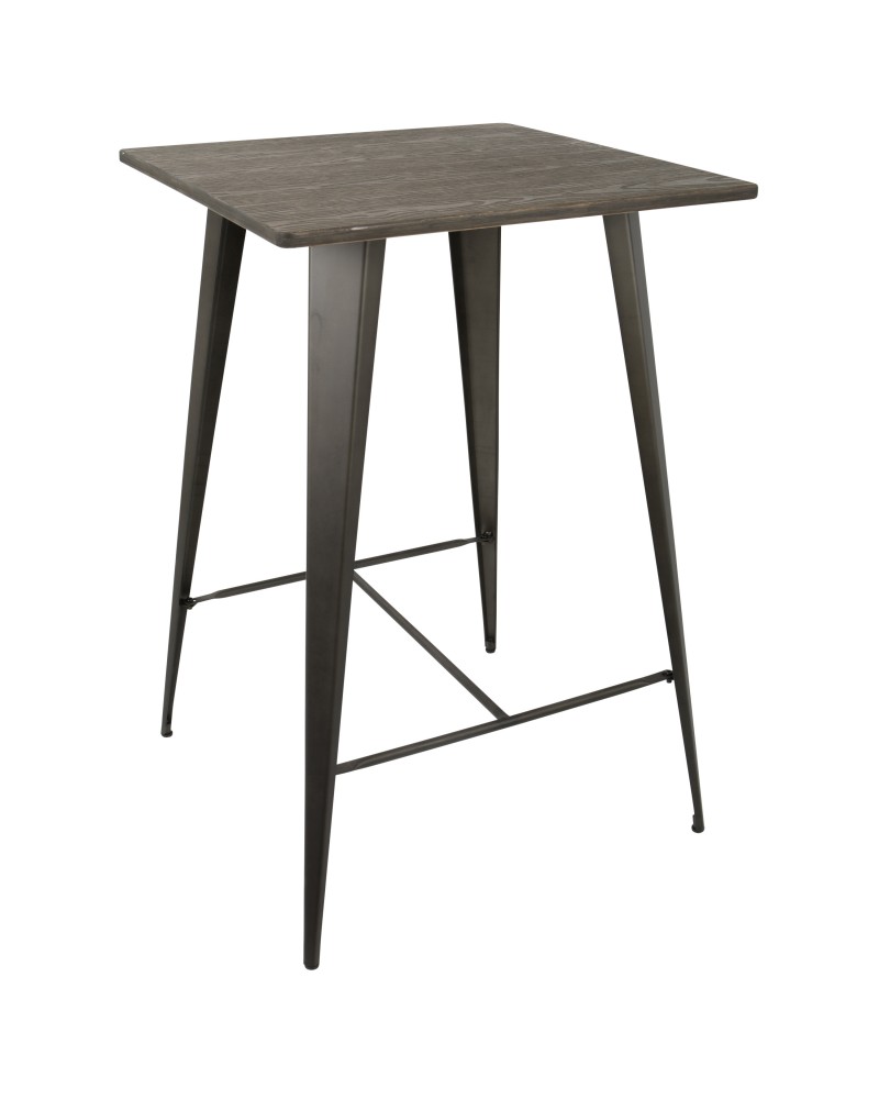 Oregon Industrial Table in Antique and Espresso LumiSource