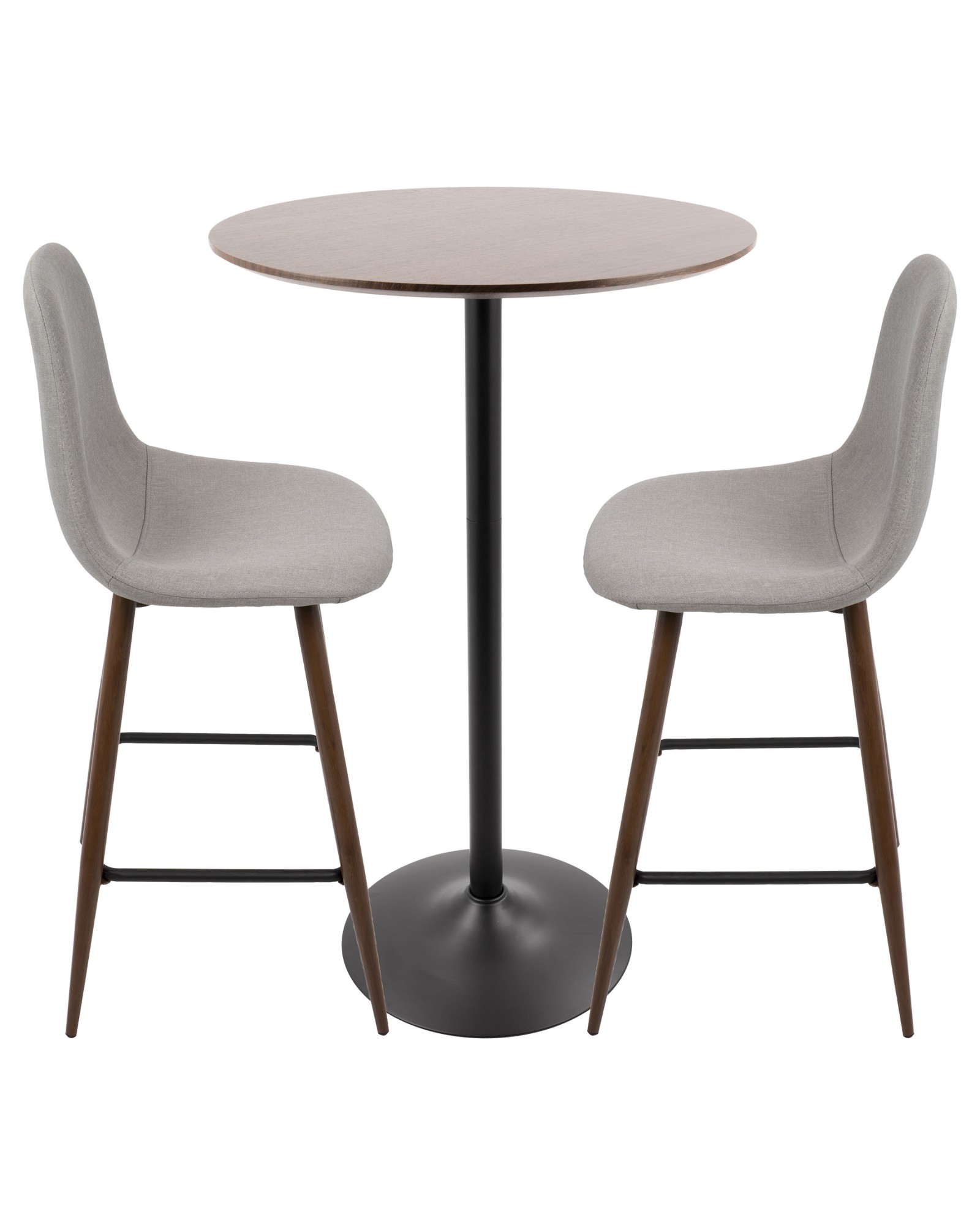 Pebble 3-Piece Mid-Century Modern Set in Light Grey
