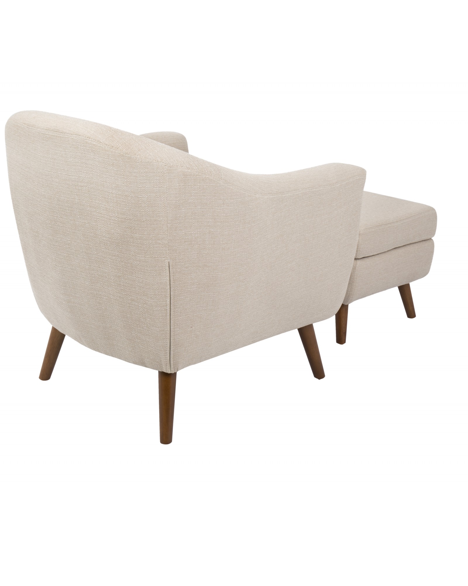 Rockwell Mid-Century Modern Accent Chair and Ottoman in Beige