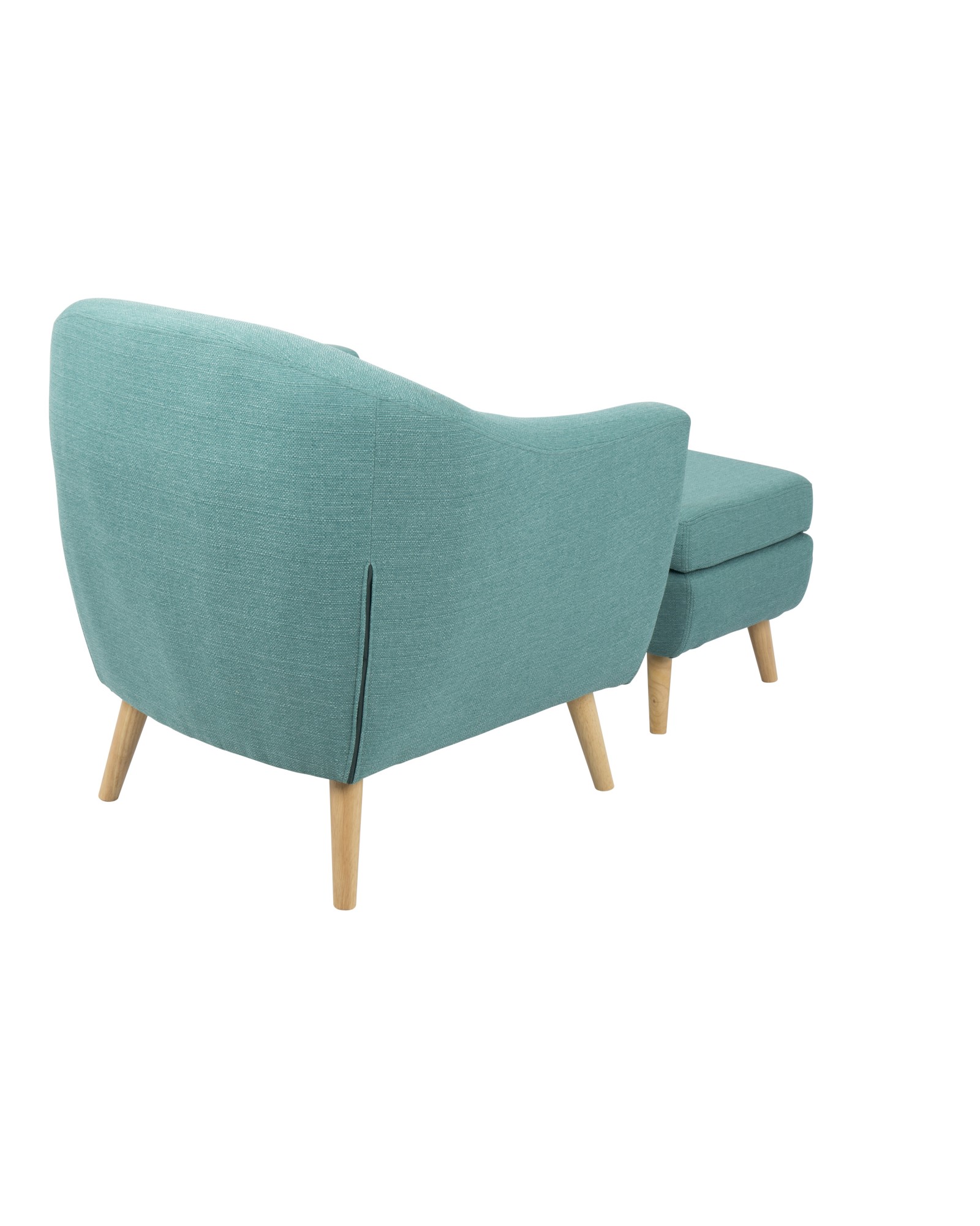 Rockwell Mid-Century Modern Accent Chair and Ottoman in Teal