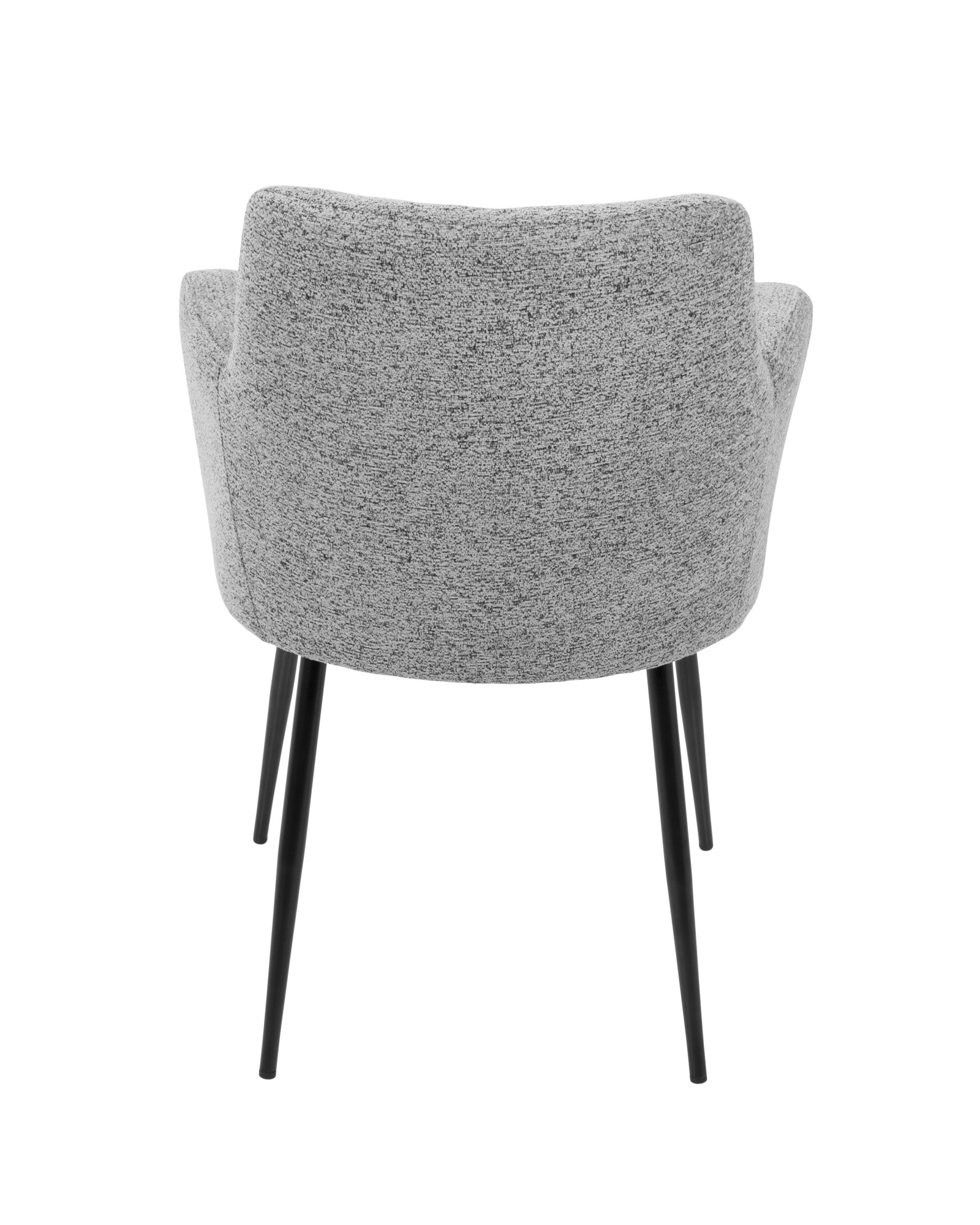 Andrew Contemporary Dining/Accent Chair in Black with Grey Fabric - Set of 2