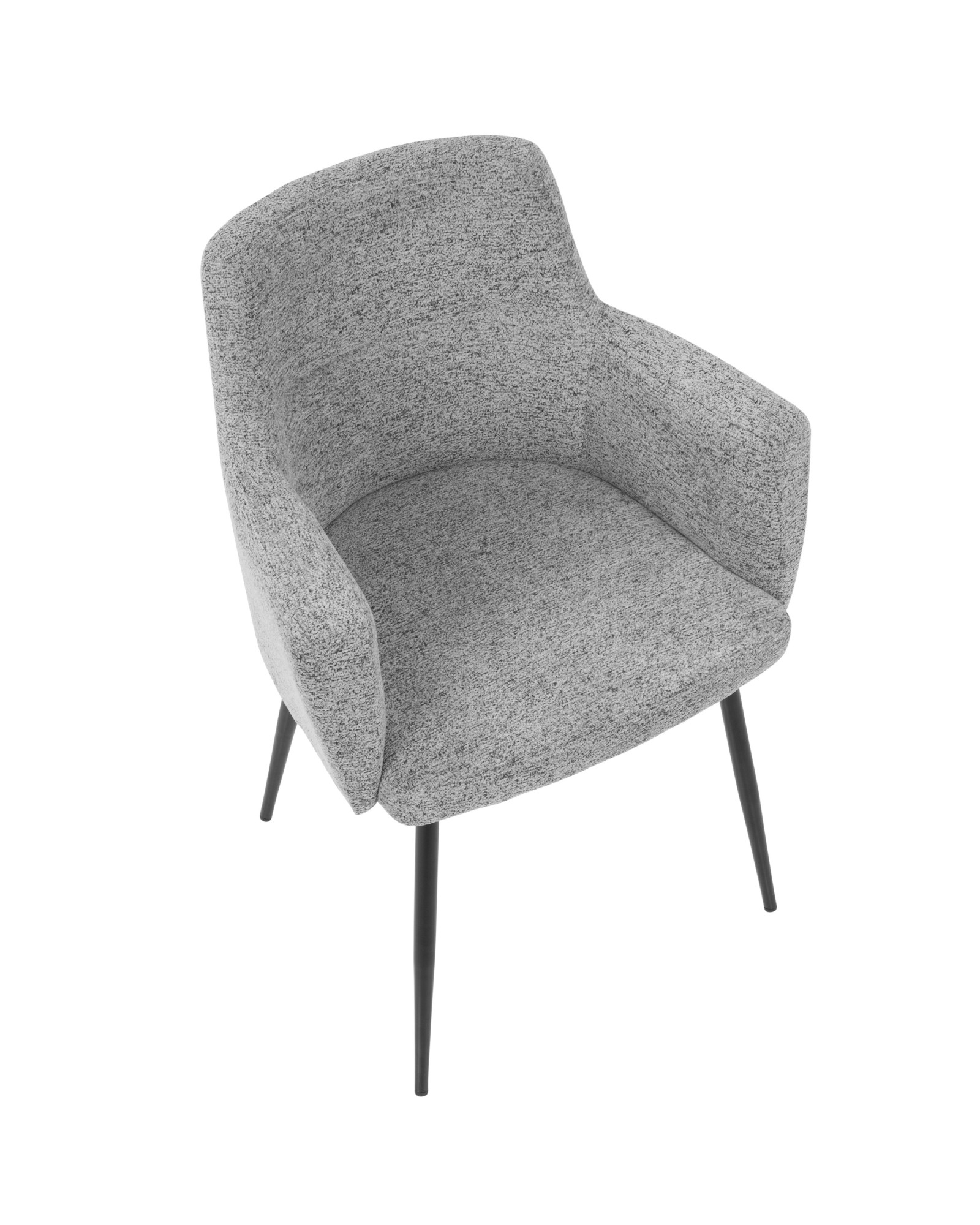 Andrew Contemporary Dining/Accent Chair in Black with Grey Fabric - Set of 2