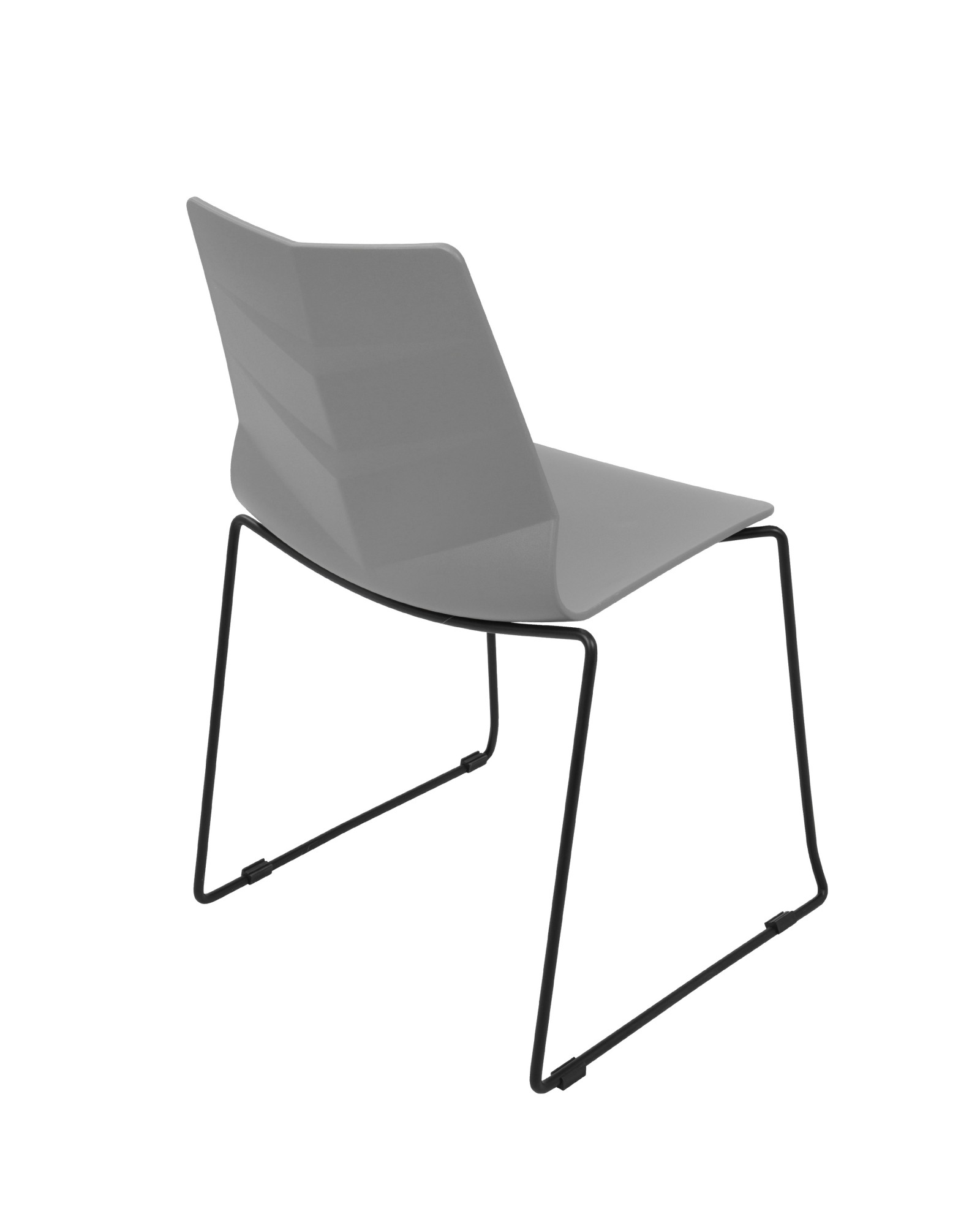 Arrow Contemporary Dining Chair in Black and Grey - Set of 2