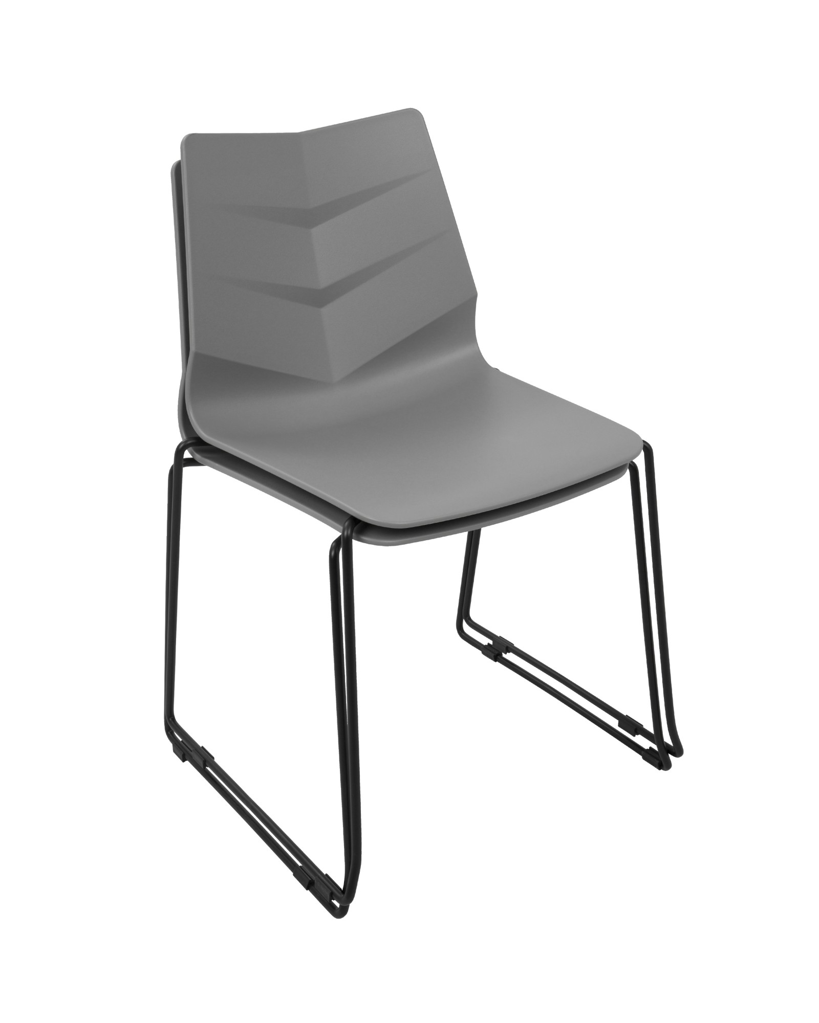 Arrow Contemporary Dining Chair in Black and Grey - Set of 2