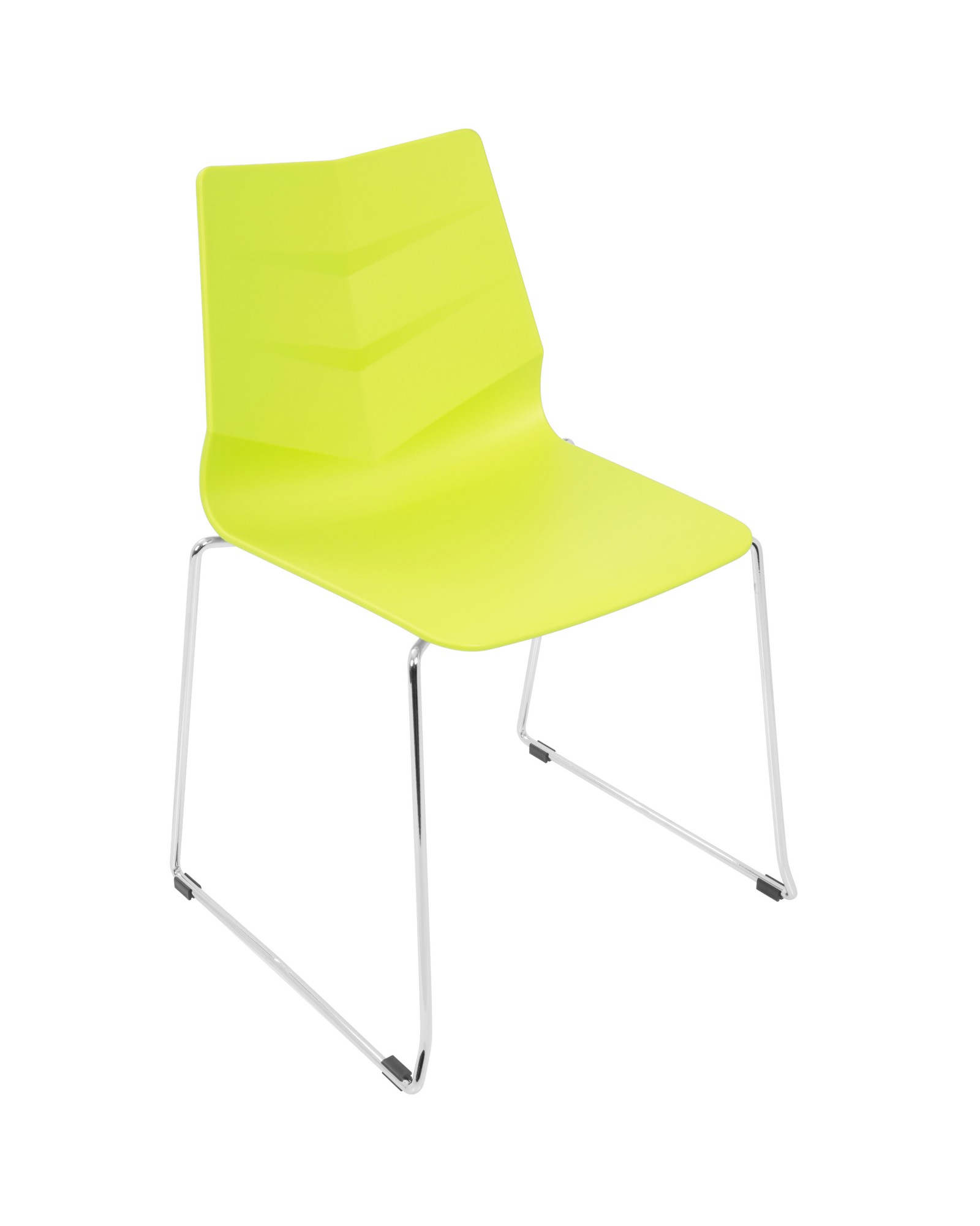 Arrow Contemporary Dining Chair in Lime Green - Set of 2