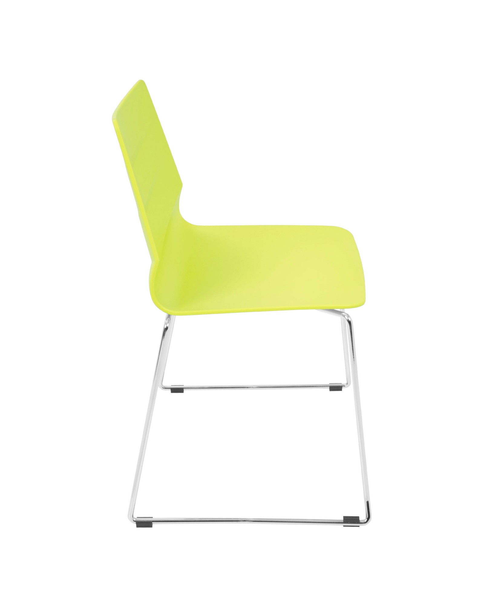 Arrow Contemporary Dining Chair in Lime Green - Set of 2