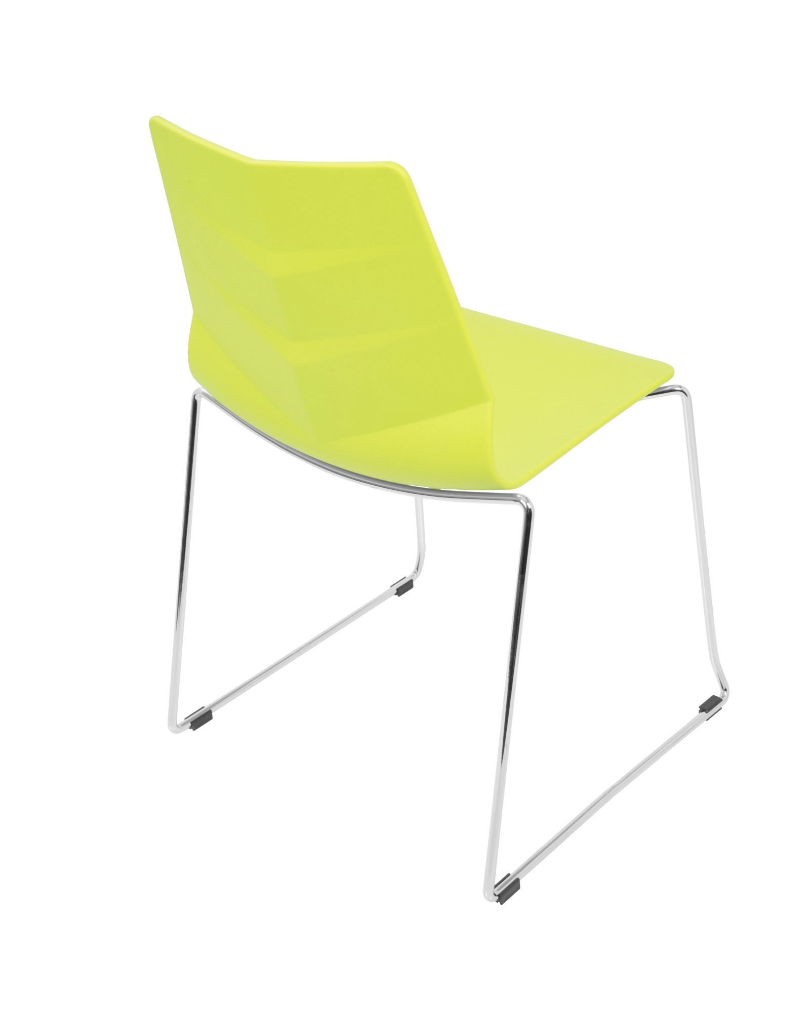 Arrow Contemporary Dining Chair in Lime Green - Set of 2