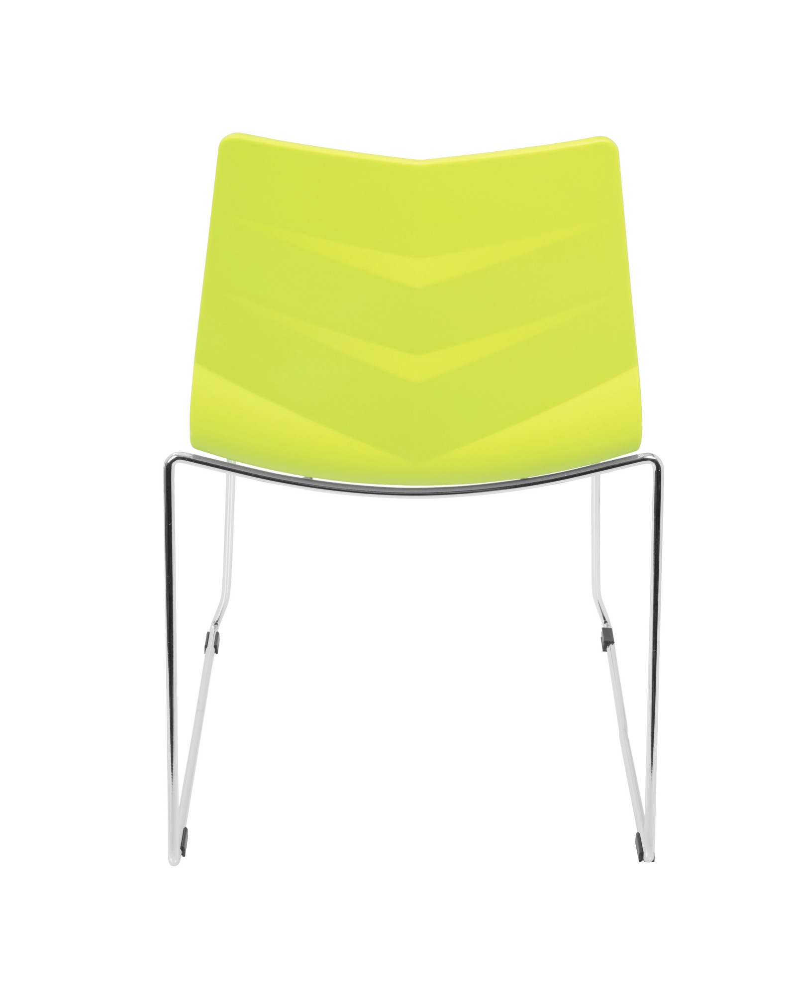 Arrow Contemporary Dining Chair in Lime Green - Set of 2