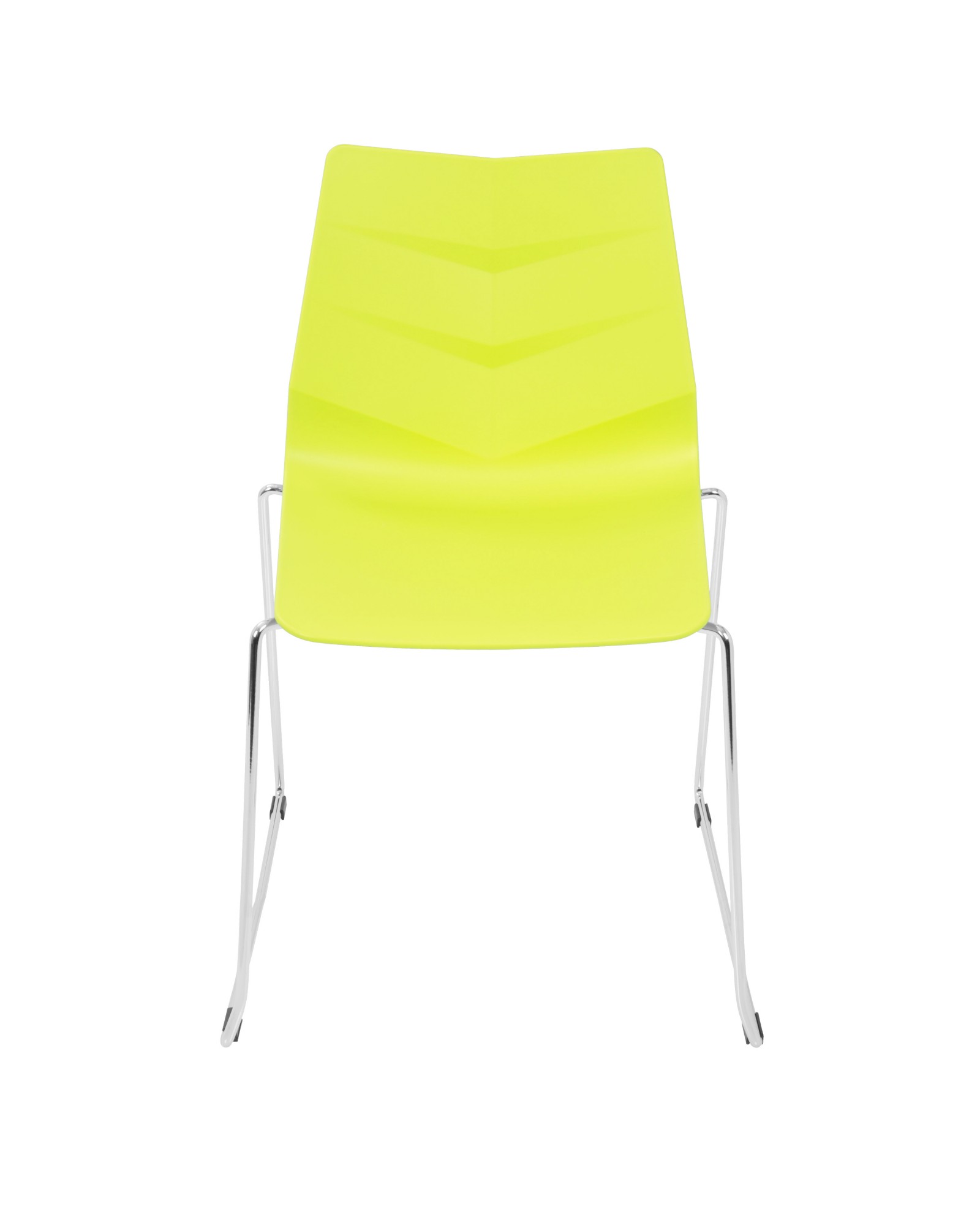 Arrow Contemporary Dining Chair in Lime Green - Set of 2