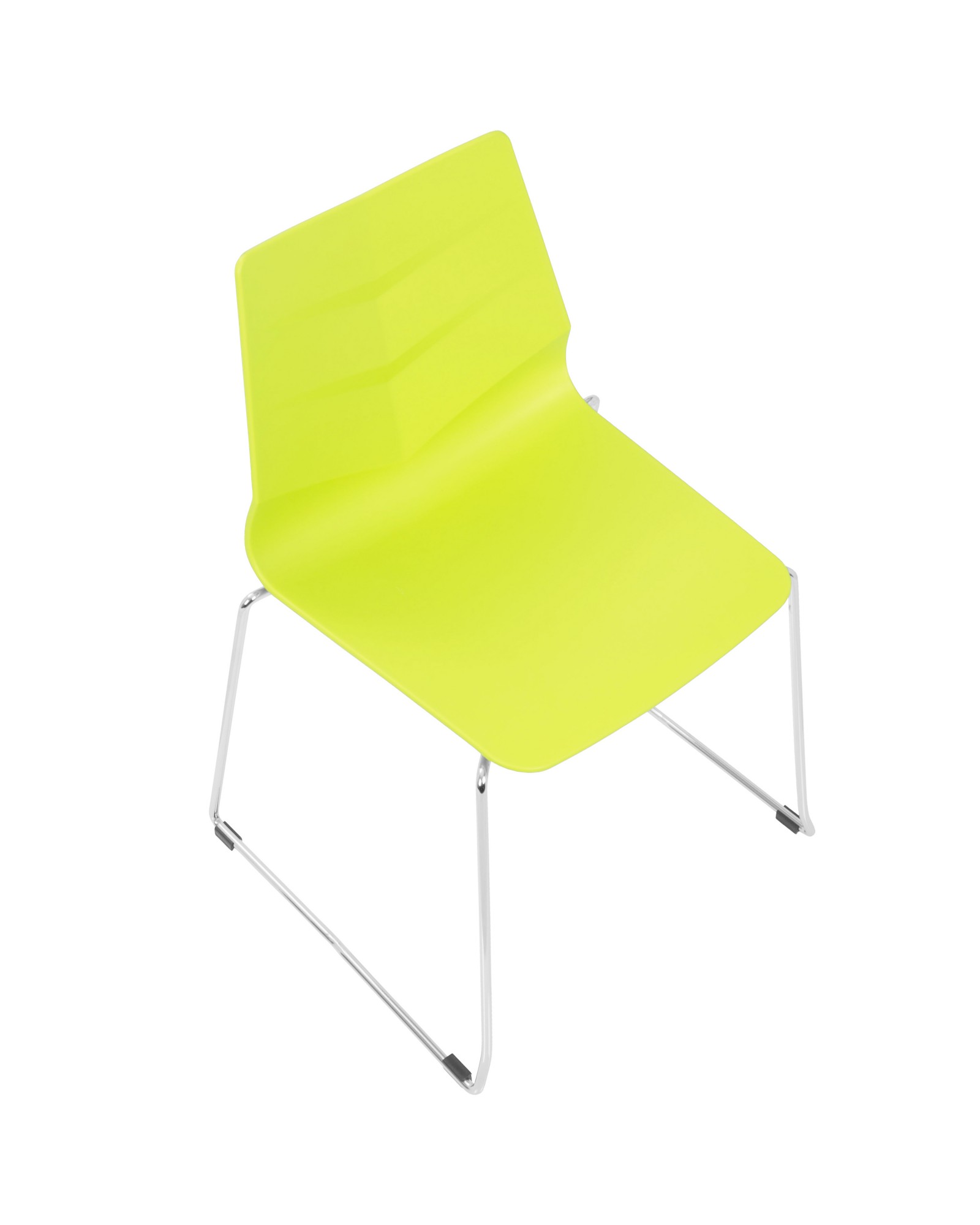 Arrow Contemporary Dining Chair in Lime Green - Set of 2