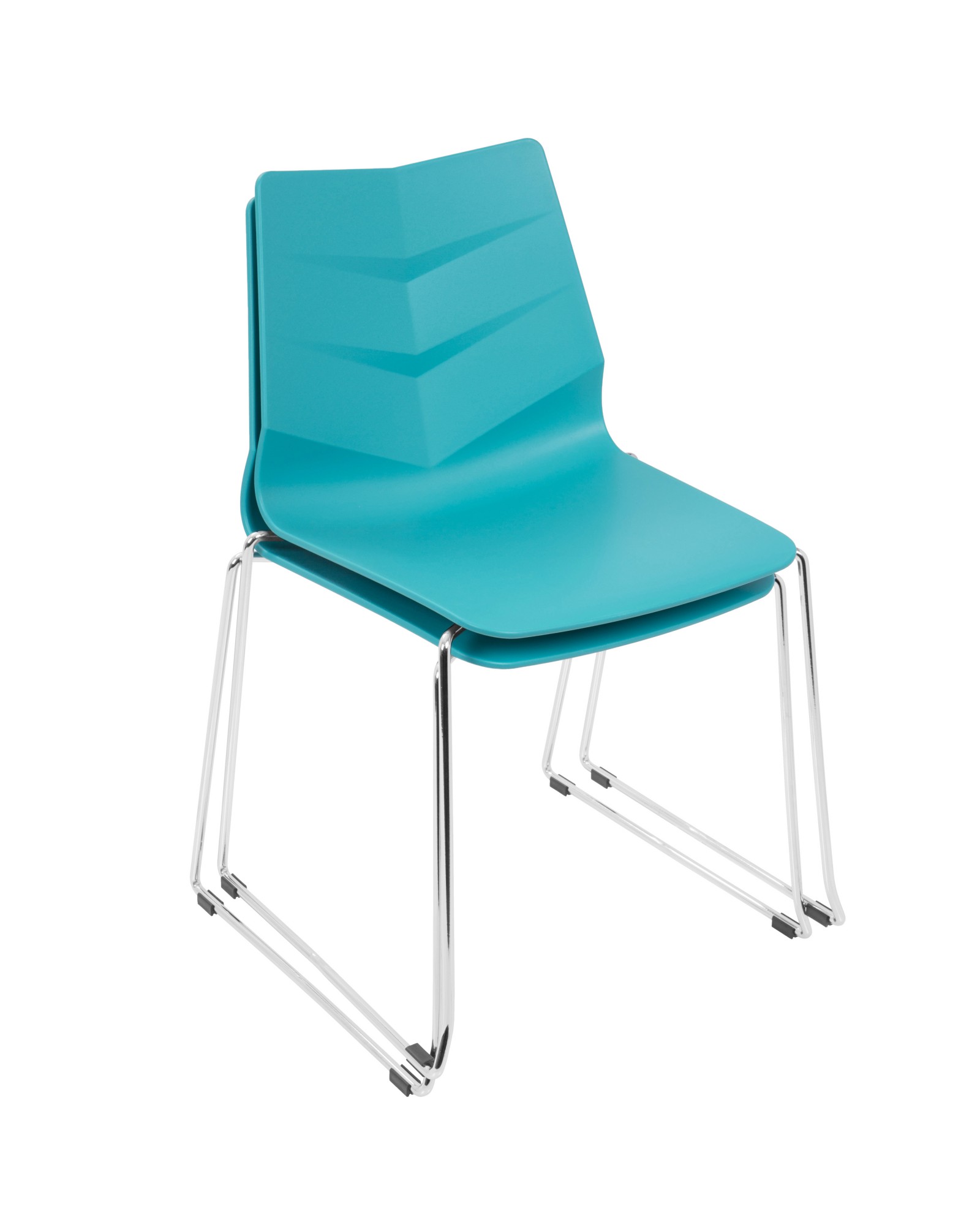 Arrow Contemporary Dining Chair in Turquoise - Set of 2