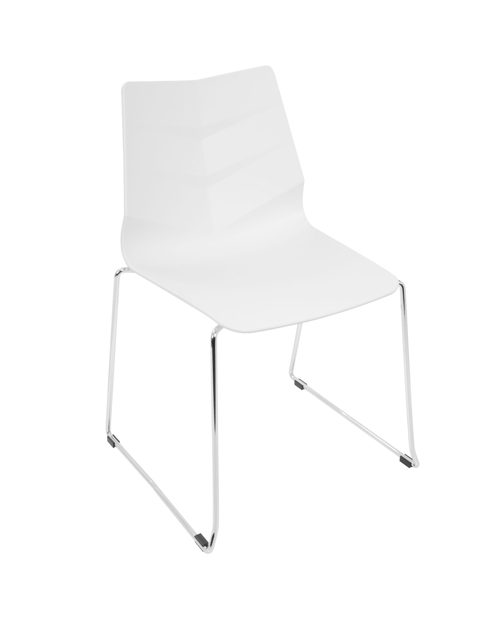 Arrow Contemporary Dining Chair in White - Set of 2