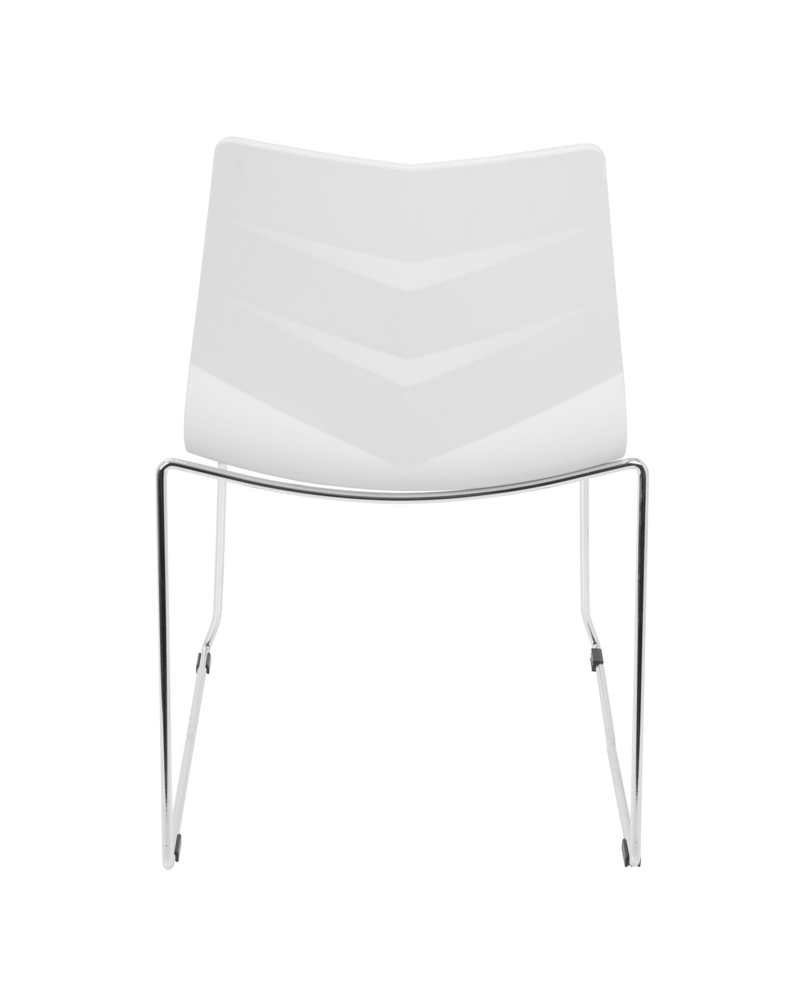 Arrow Contemporary Dining Chair in White - Set of 2