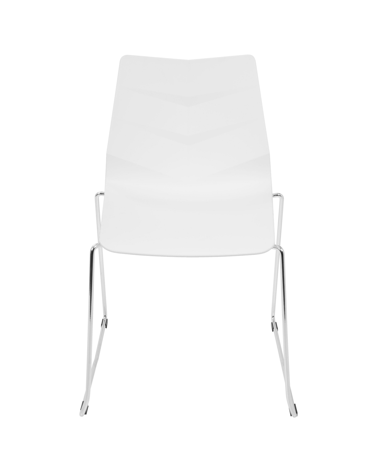 Arrow Contemporary Dining Chair in White - Set of 2