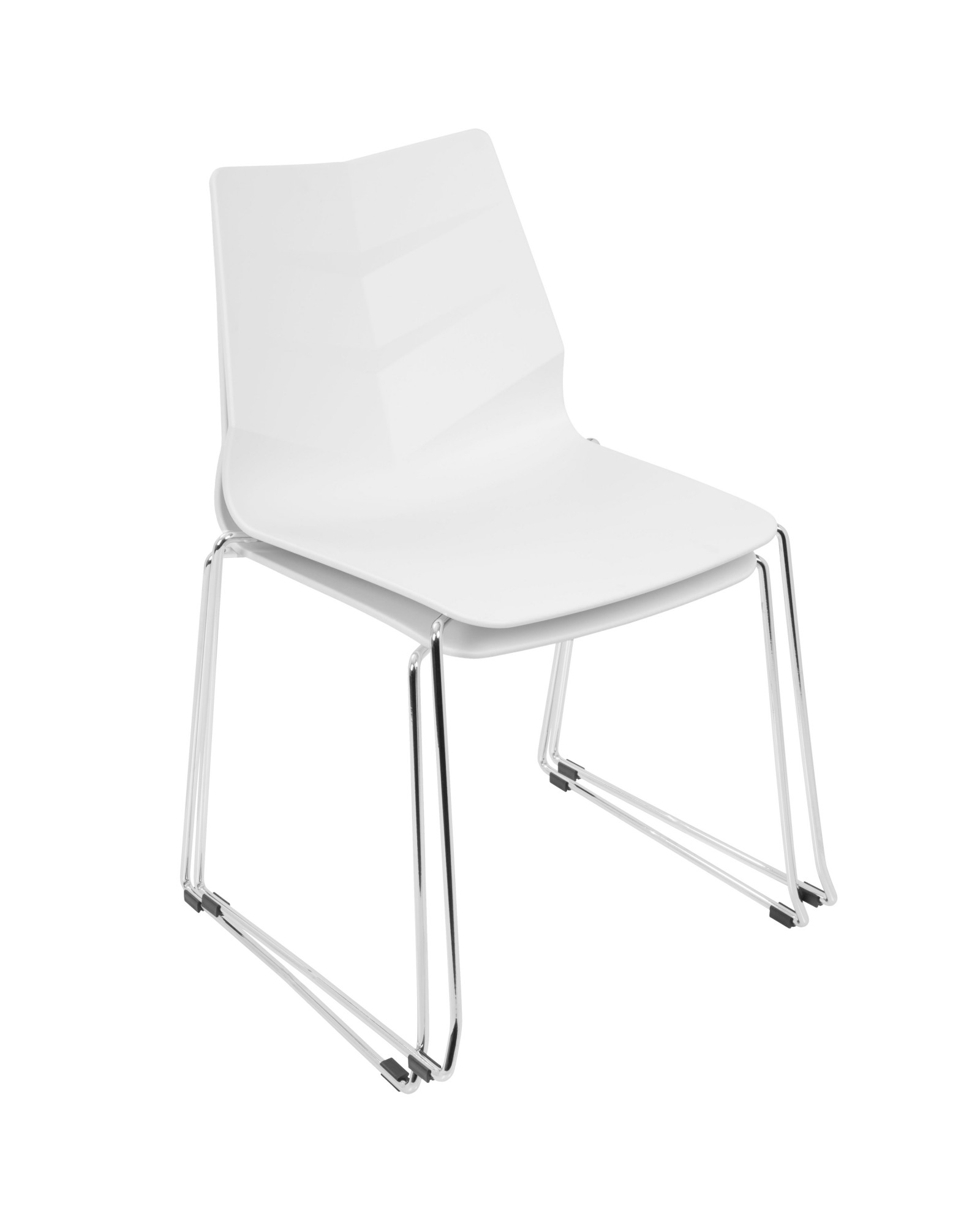 Arrow Contemporary Dining Chair in White - Set of 2