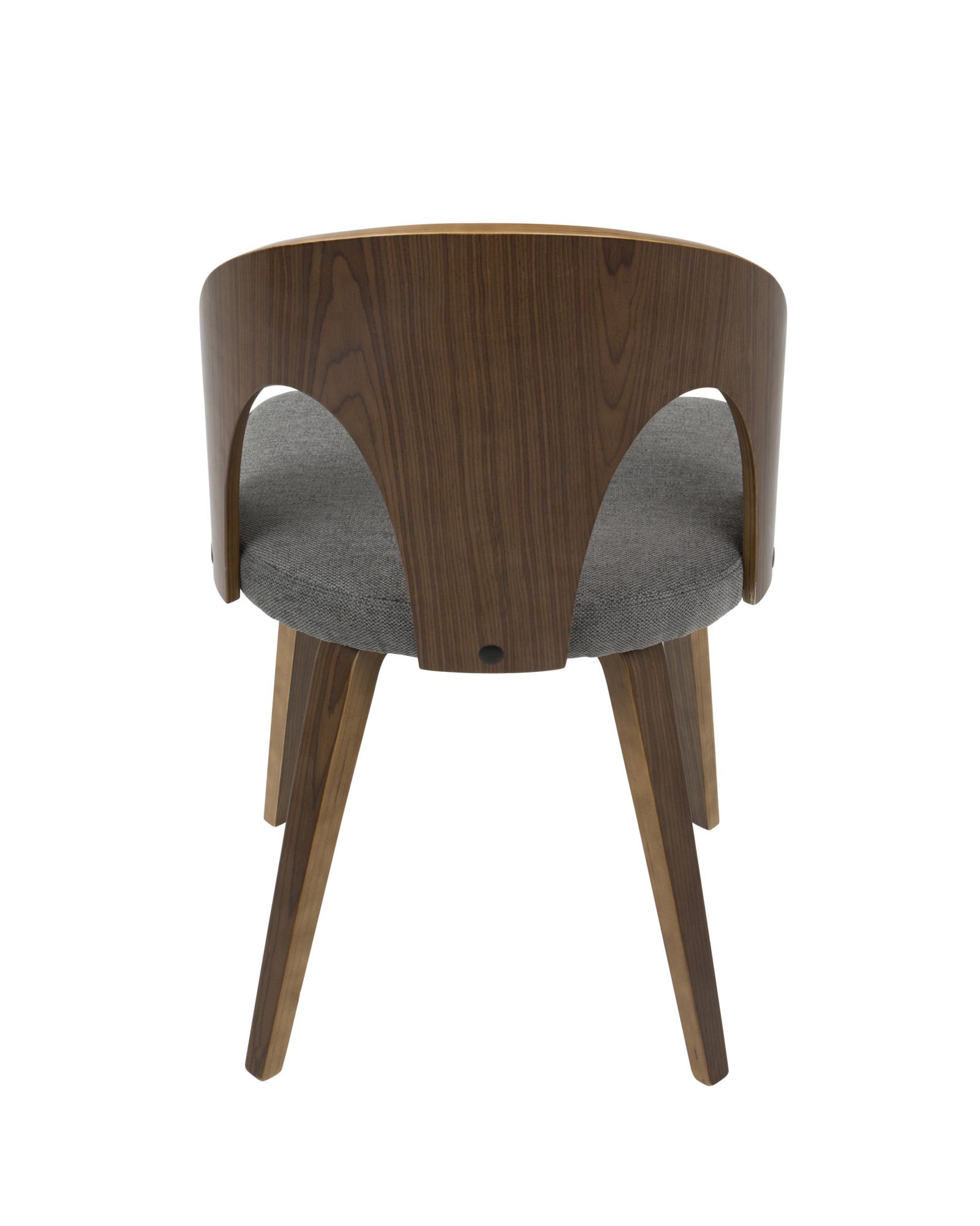 Ava Mid-Century Modern Dining/Accent Chair in Walnut and Grey Fabric