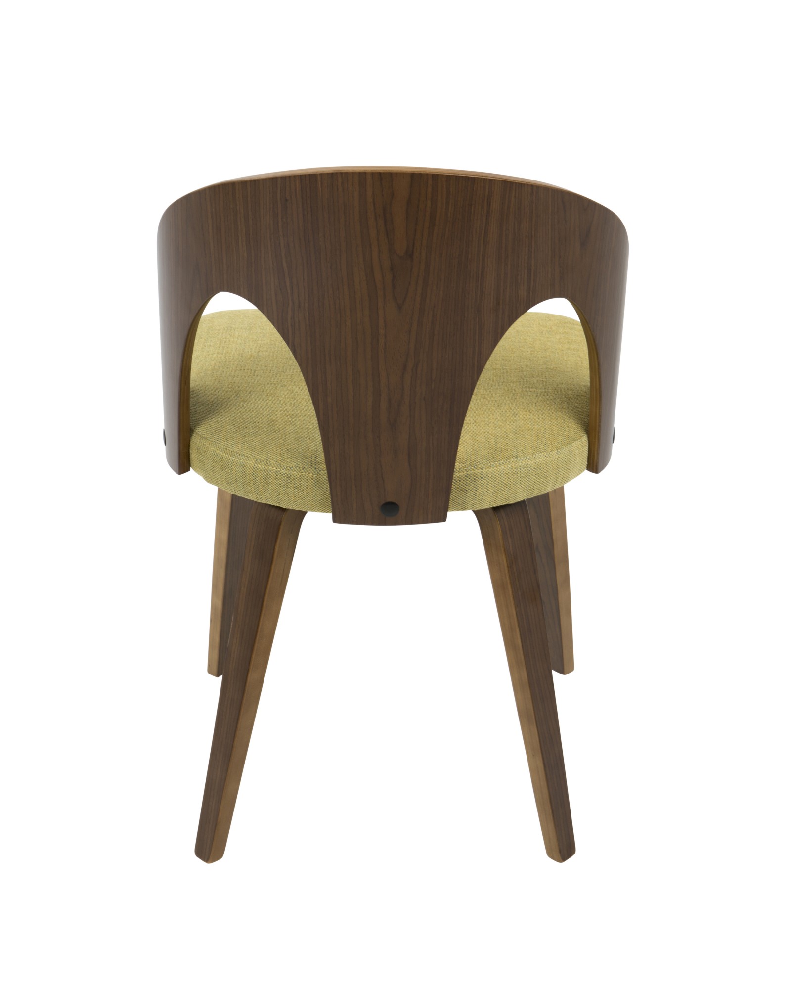 Ava Mid-Century Modern Dining/Accent Chair in Walnut and Yellow Fabric