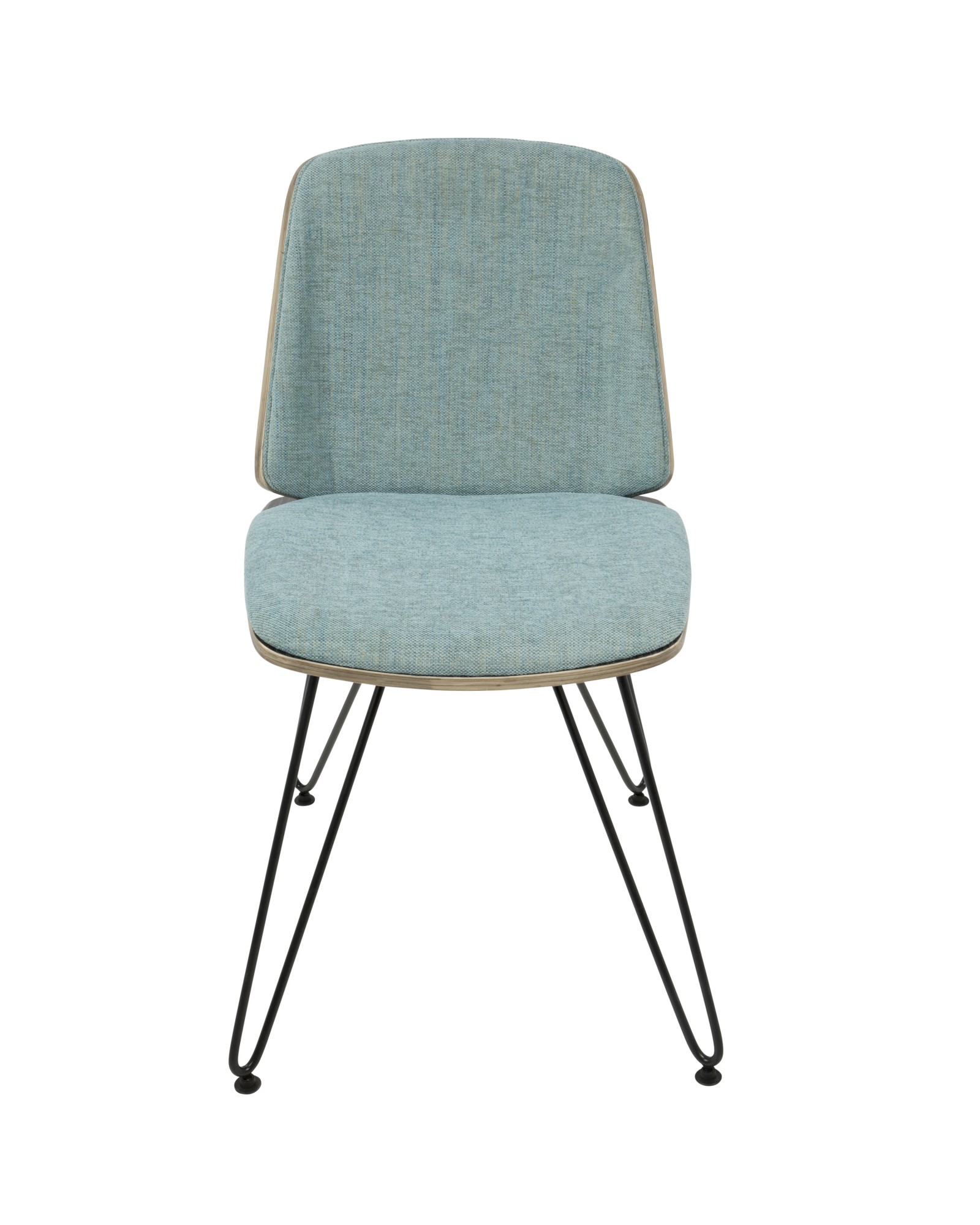 Avery Mid-Century Modern Dining/Accent Chair in Dark Grey Wood and Teal Fabric - Set of 2