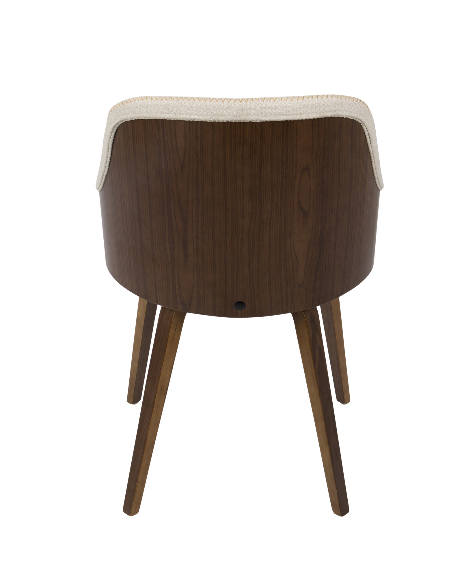 Bacci Mid-Century Modern Dining/ Accent Chair in Walnut Wood and Cream Fabric