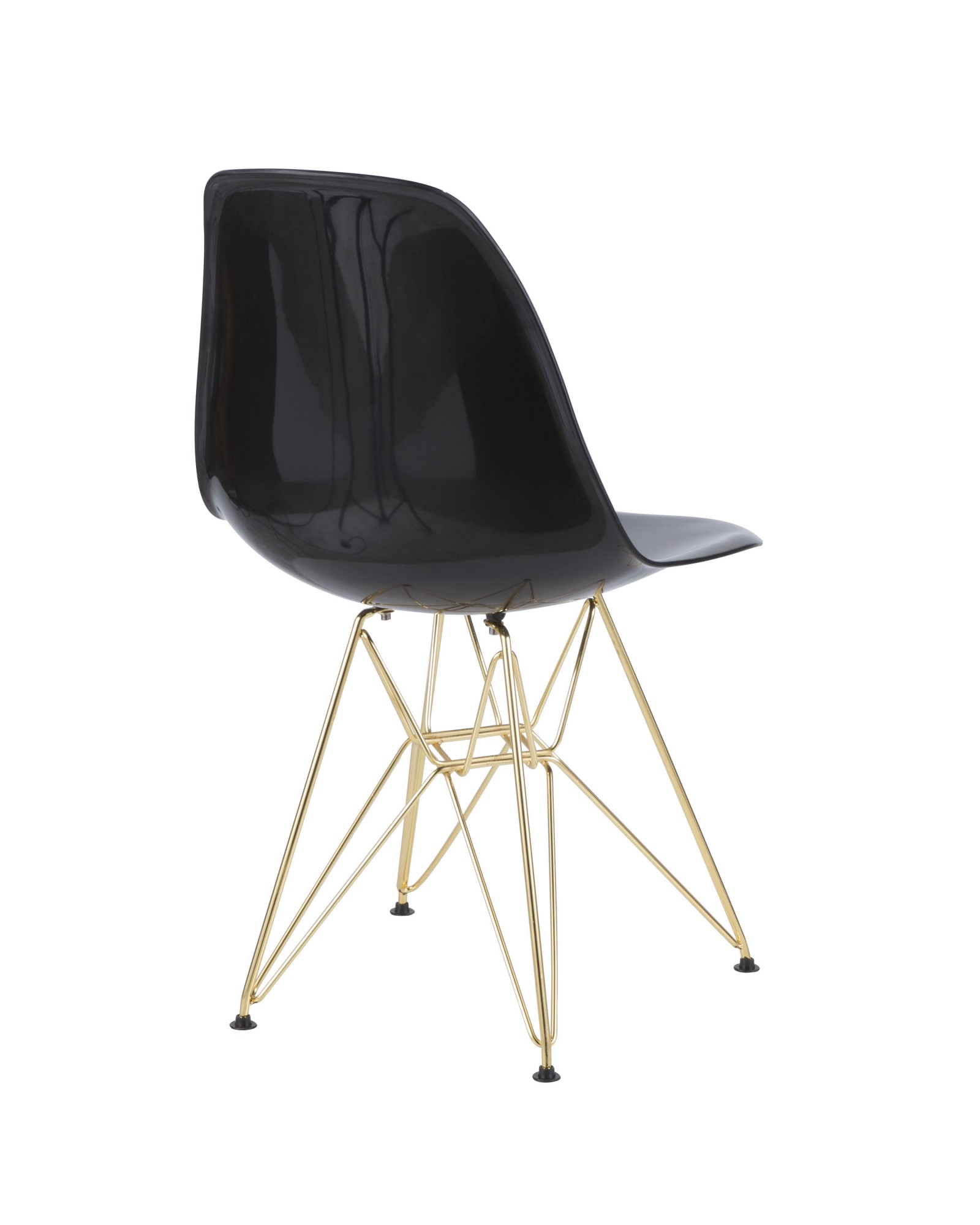 Brady Mid-Century Modern Dining/Accent Chair in Gold and Black -Set of 2